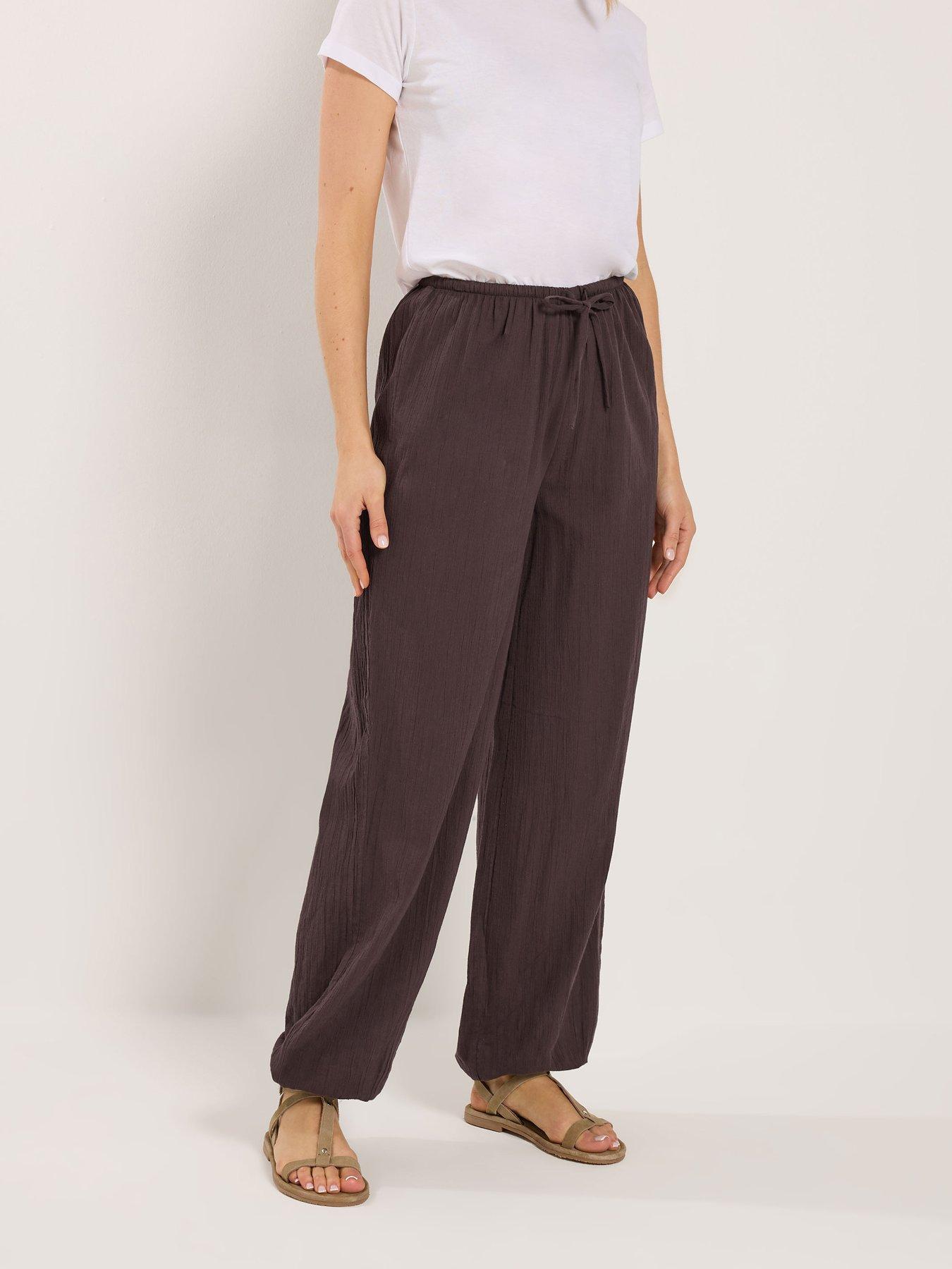 long-tall-sally-gathered-hem-trouser-36-brownfront