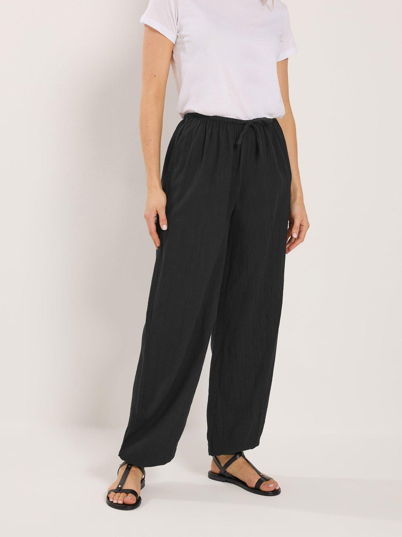 Long Tall Sally Gathered Hem Trouser 36" - Black