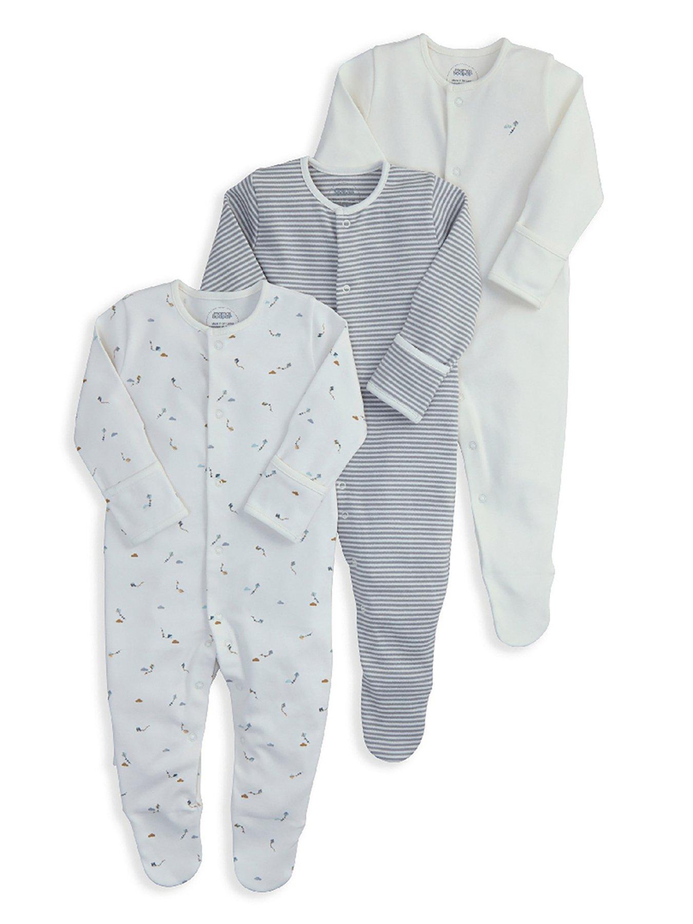 mamas-papas-baby-boys-3-pack-kites-sleepsuits-white