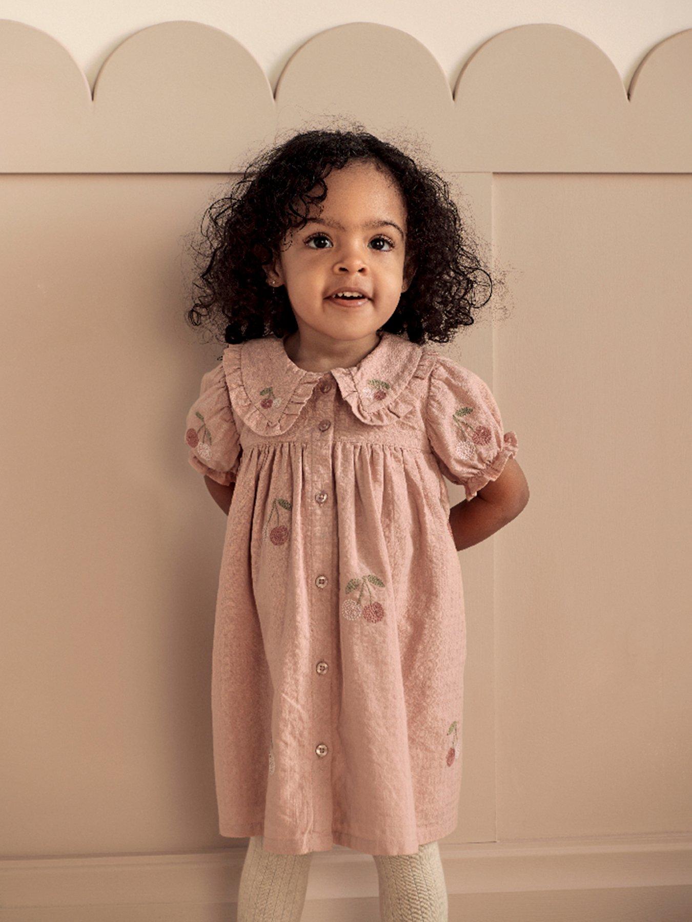 light pink dress on brown skin Cloveray 18-Inch Dark-Skin Reborn Vinyl Doll in Pink Dress