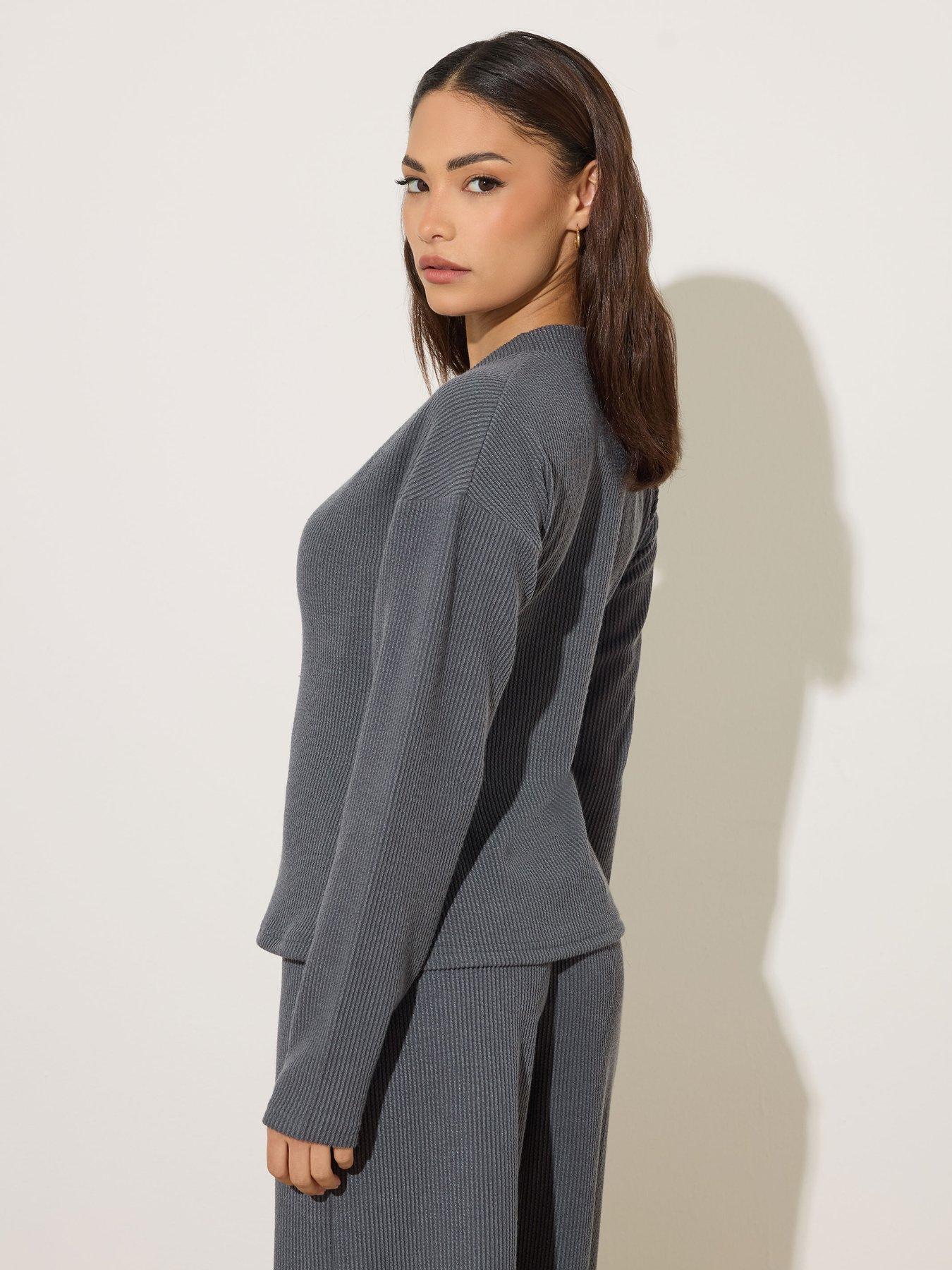 pixiegirl-petite-button-textured-cardigan-greystillFront