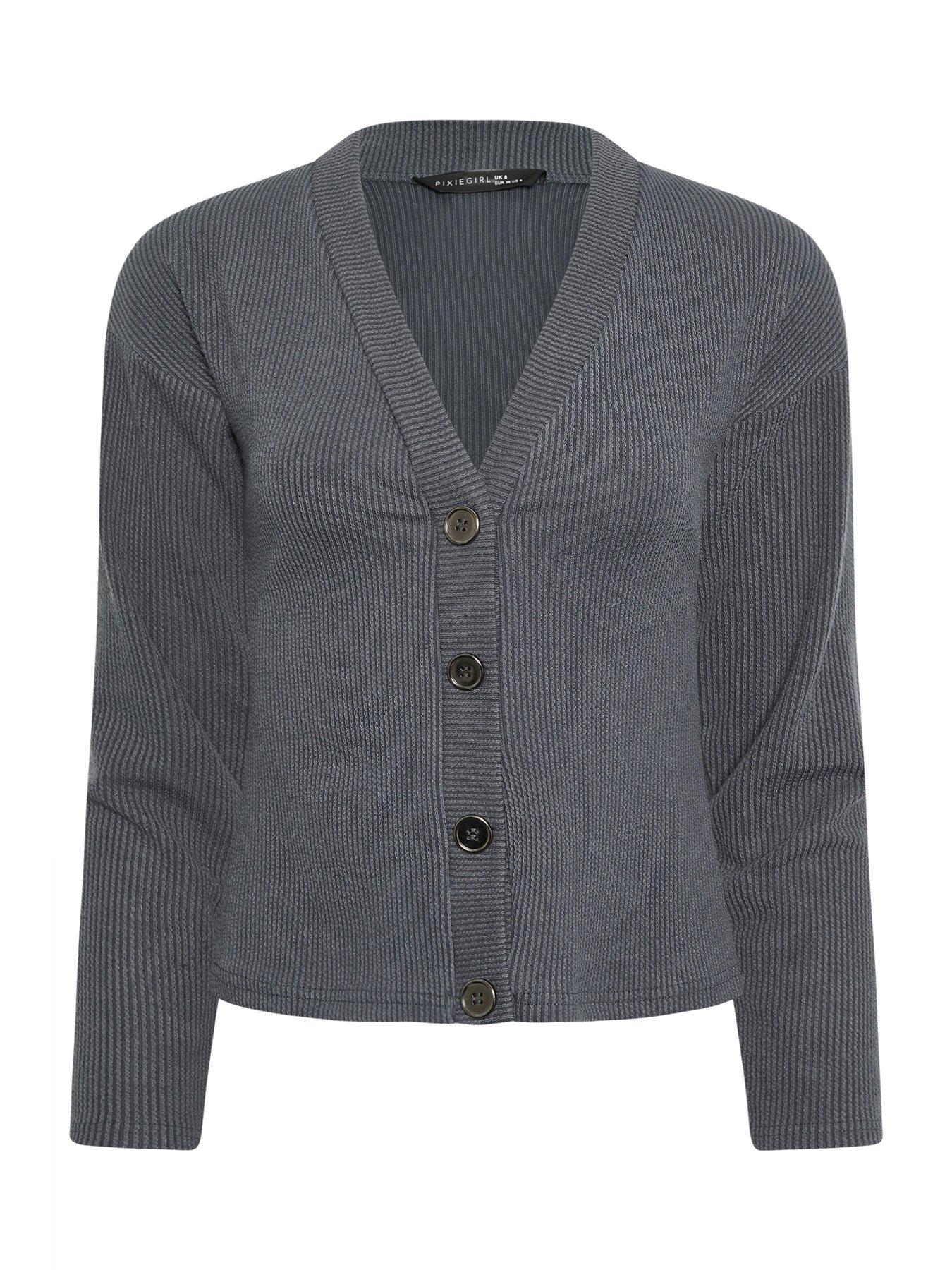 pixiegirl-petite-button-textured-cardigan-greydetail