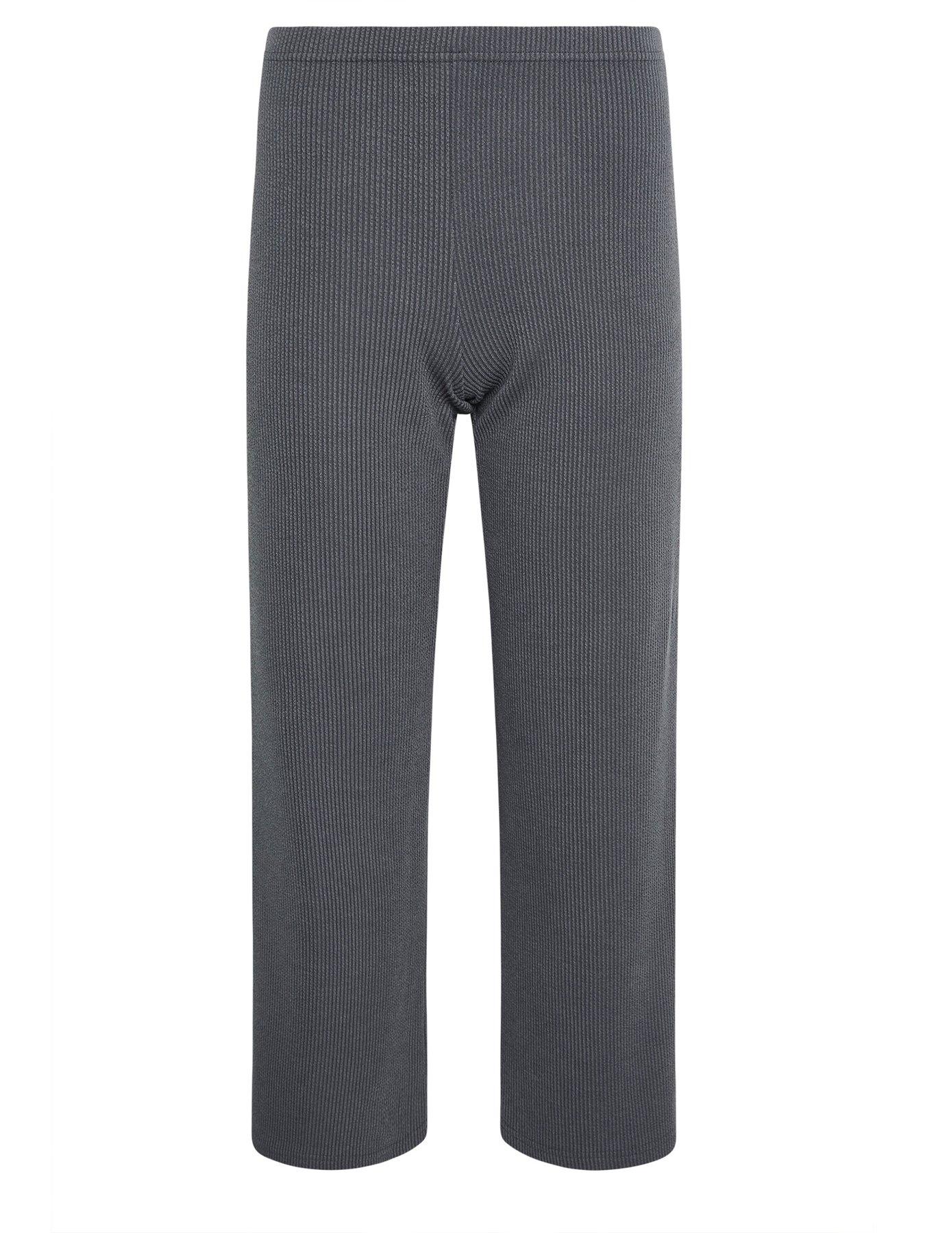 Image 5 of 5 of PixieGirl Petite Textured Wide Leg Trouser - Grey