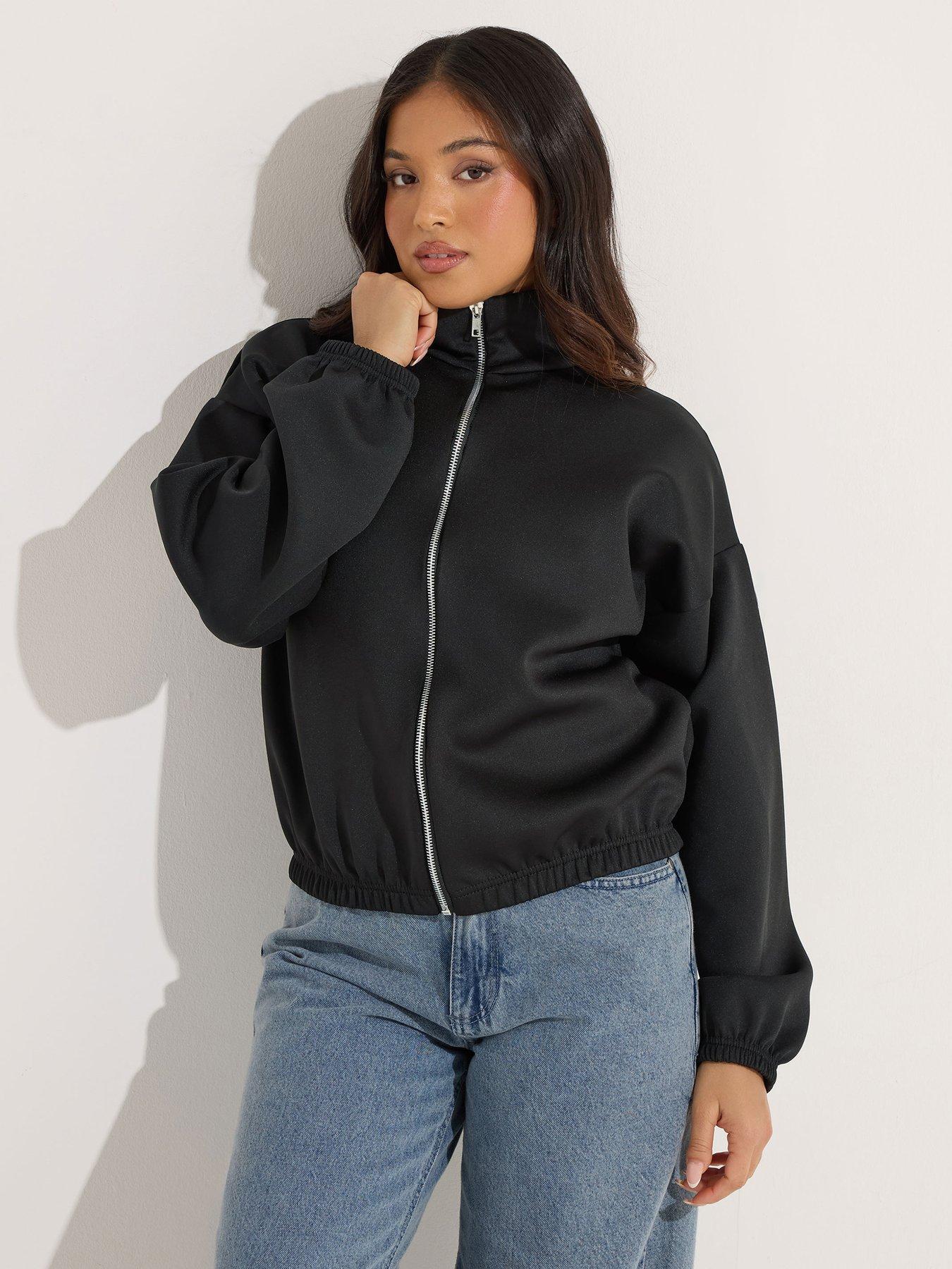 pixiegirl-petite-scuba-funnel-neck-zip-jacket-blackfront