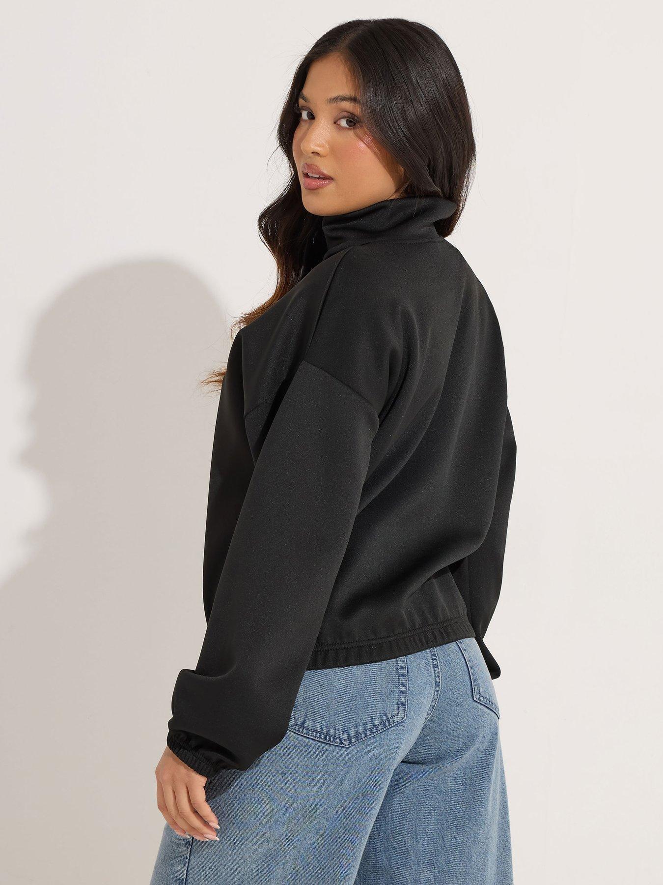 pixiegirl-petite-scuba-funnel-neck-zip-jacket-blackstillFront