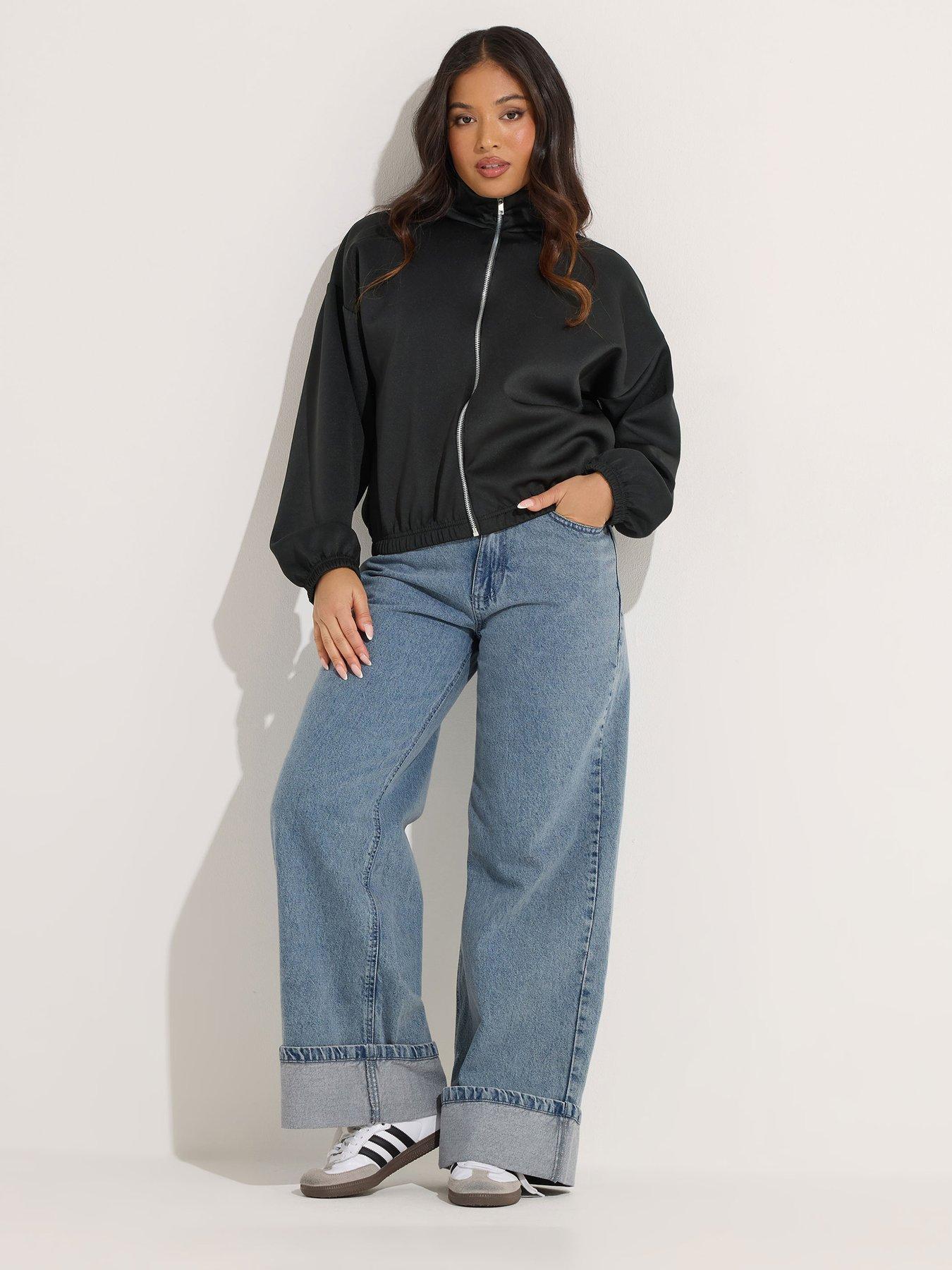 pixiegirl-petite-scuba-funnel-neck-zip-jacket-blackback