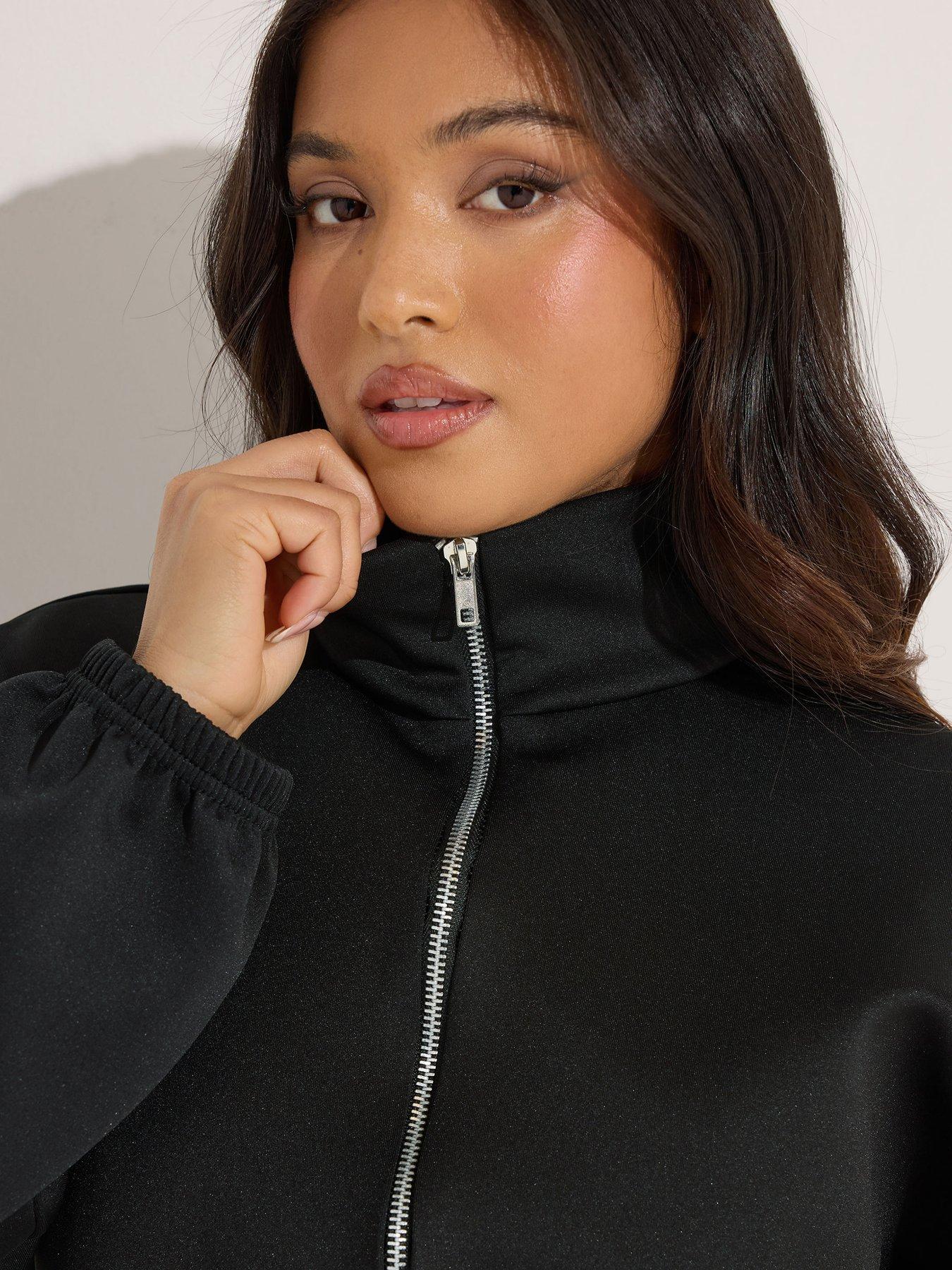 pixiegirl-petite-scuba-funnel-neck-zip-jacket-blackoutfit