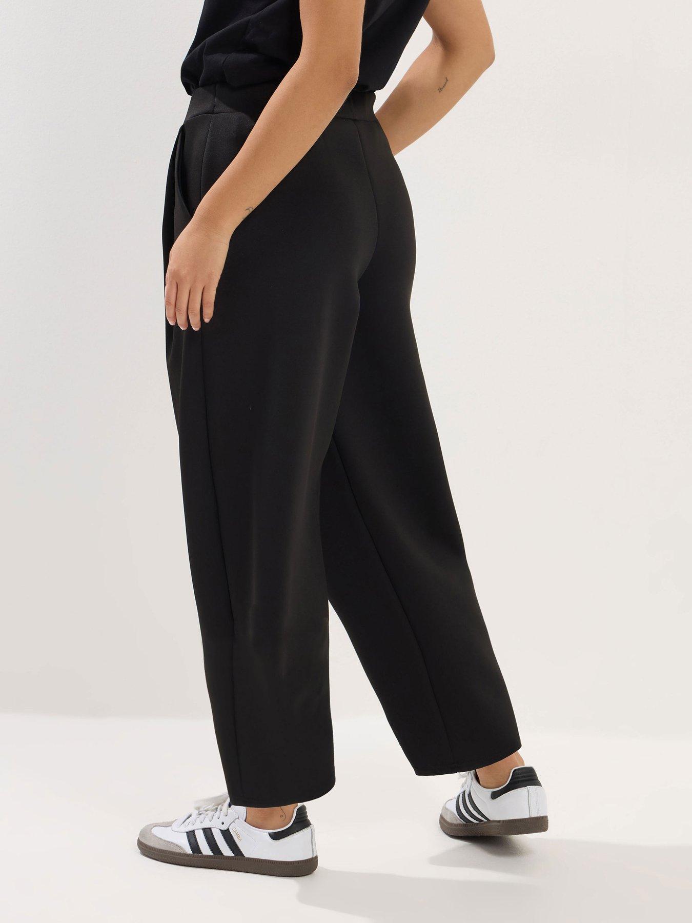 pixiegirl-petite-scuba-pleat-barrel-trouser-blackstillFront
