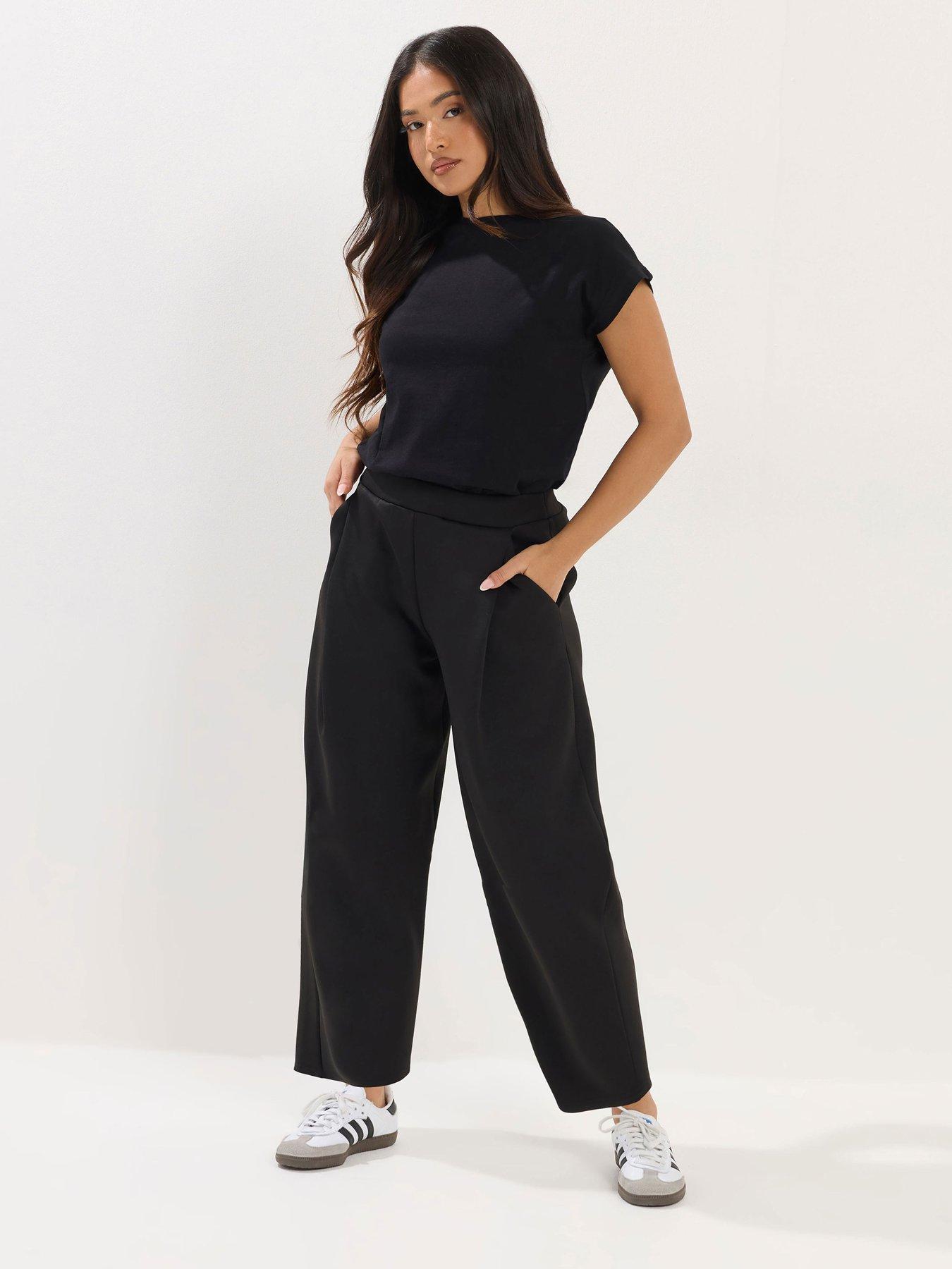 pixiegirl-petite-scuba-pleat-barrel-trouser-blackback