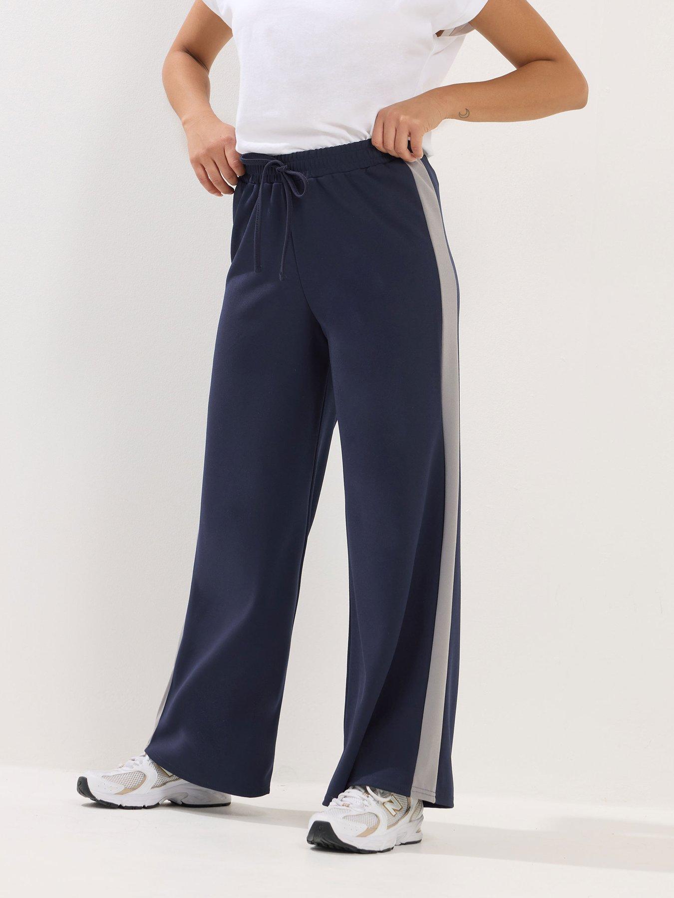 Image 1 of 5 of PixieGirl Petite Side Stripe Wide Leg Trouser