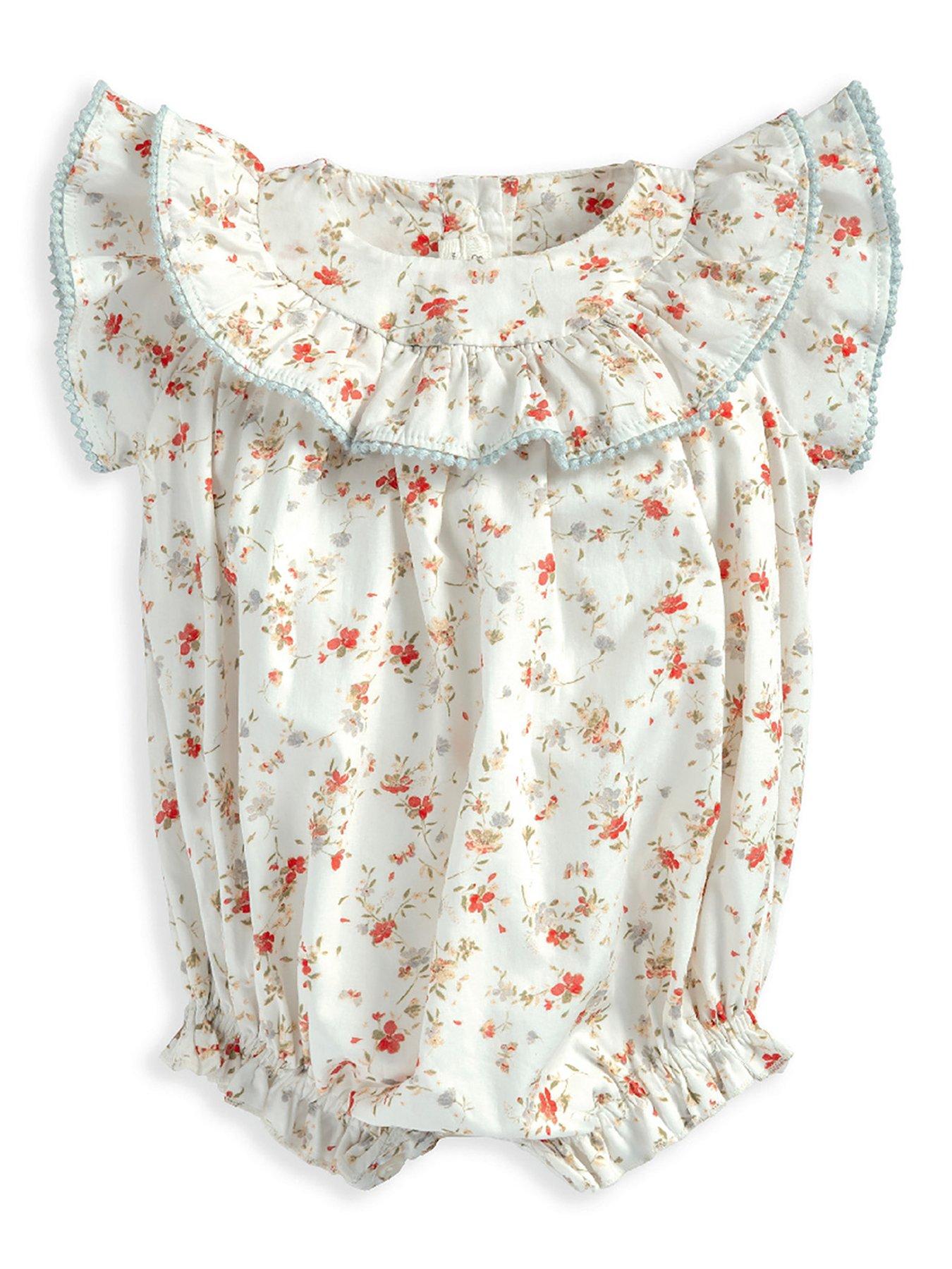 Image 2 of 2 of Mamas & Papas Baby Girls Floral Romper - Cream