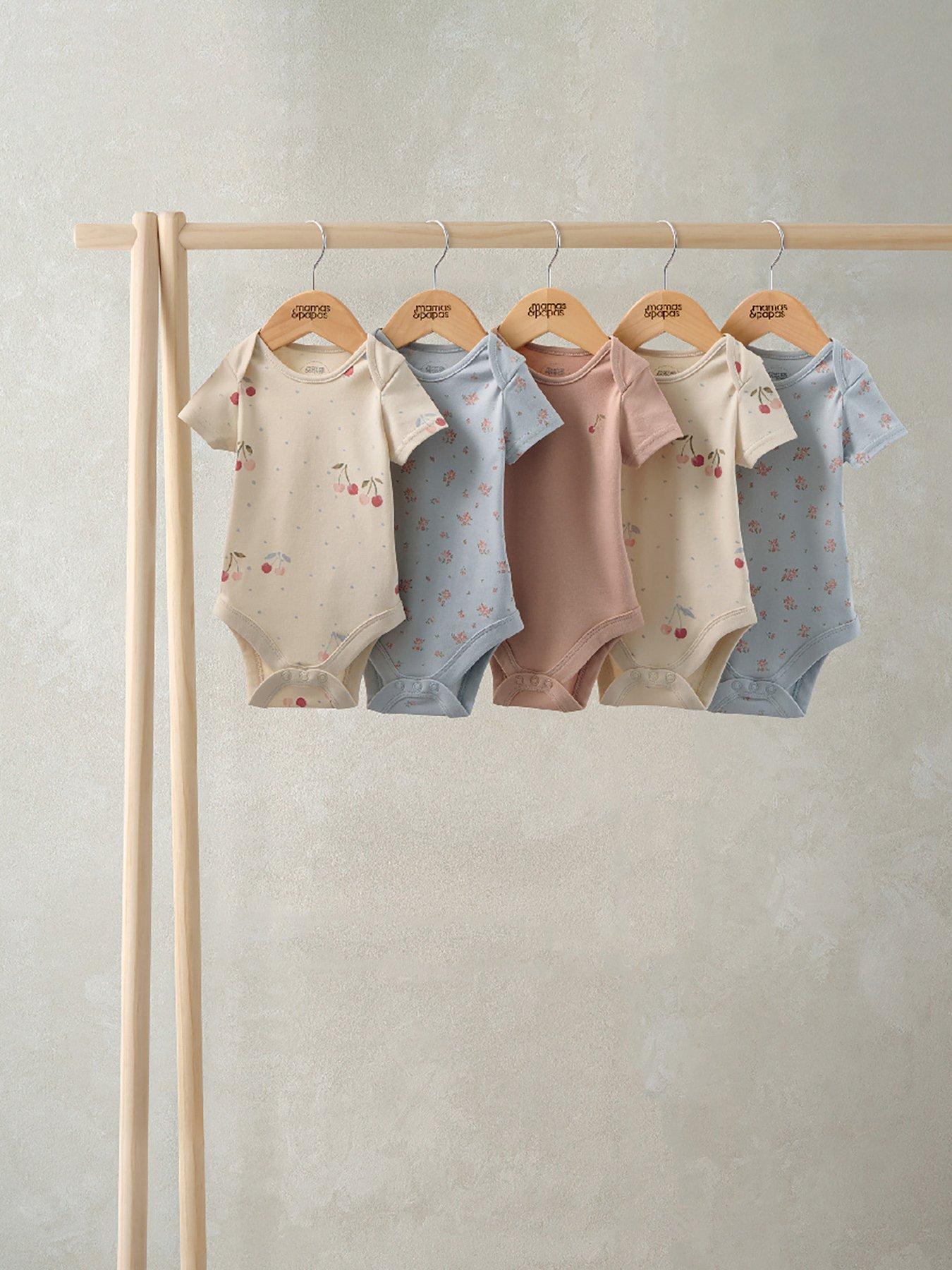mamas-papas-baby-girls-5-pack-cherries-bodysuits-multi