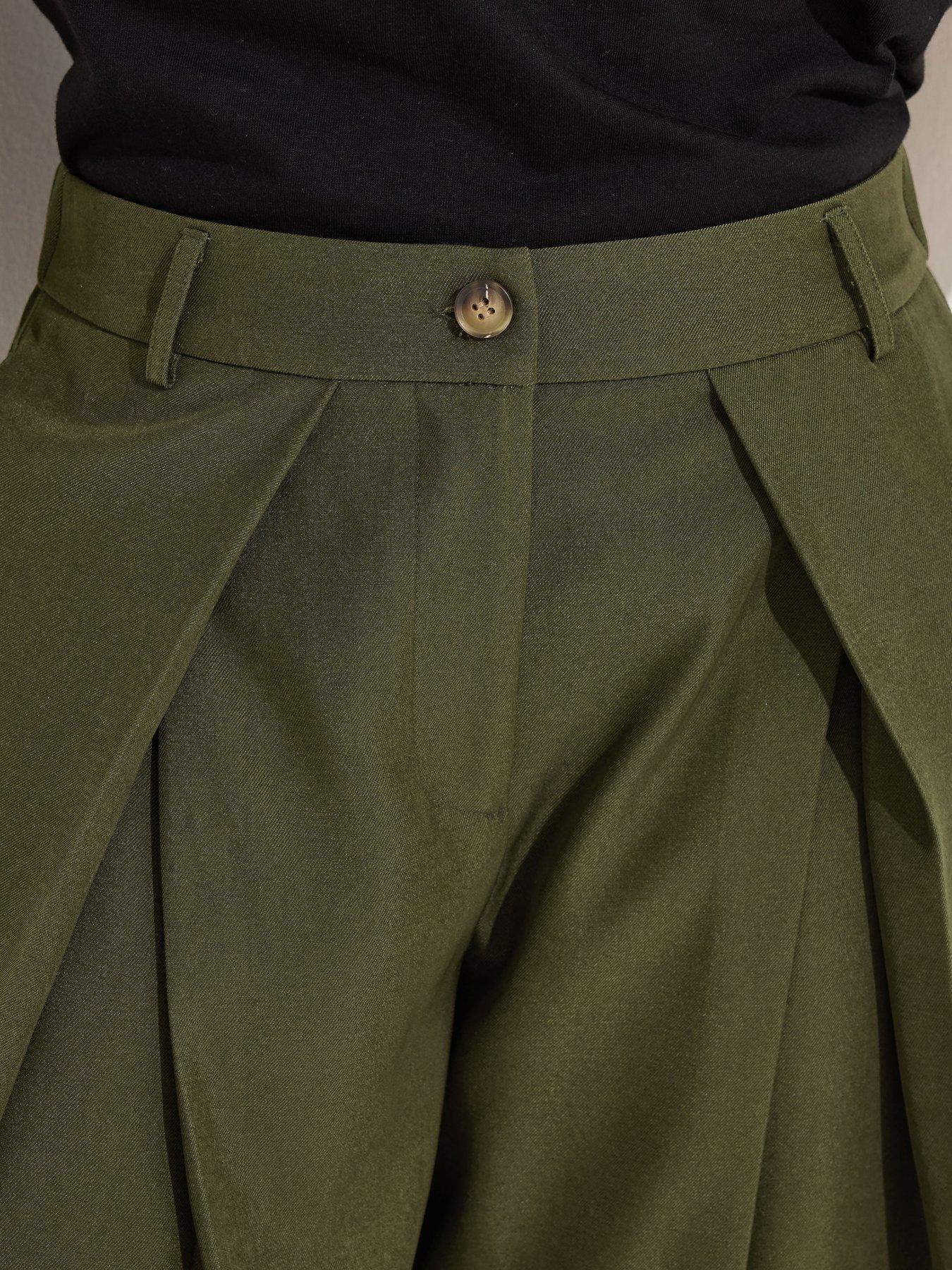 Image 4 of 5 of PixieGirl Petite Wrap Pleat Wide Leg Trouser