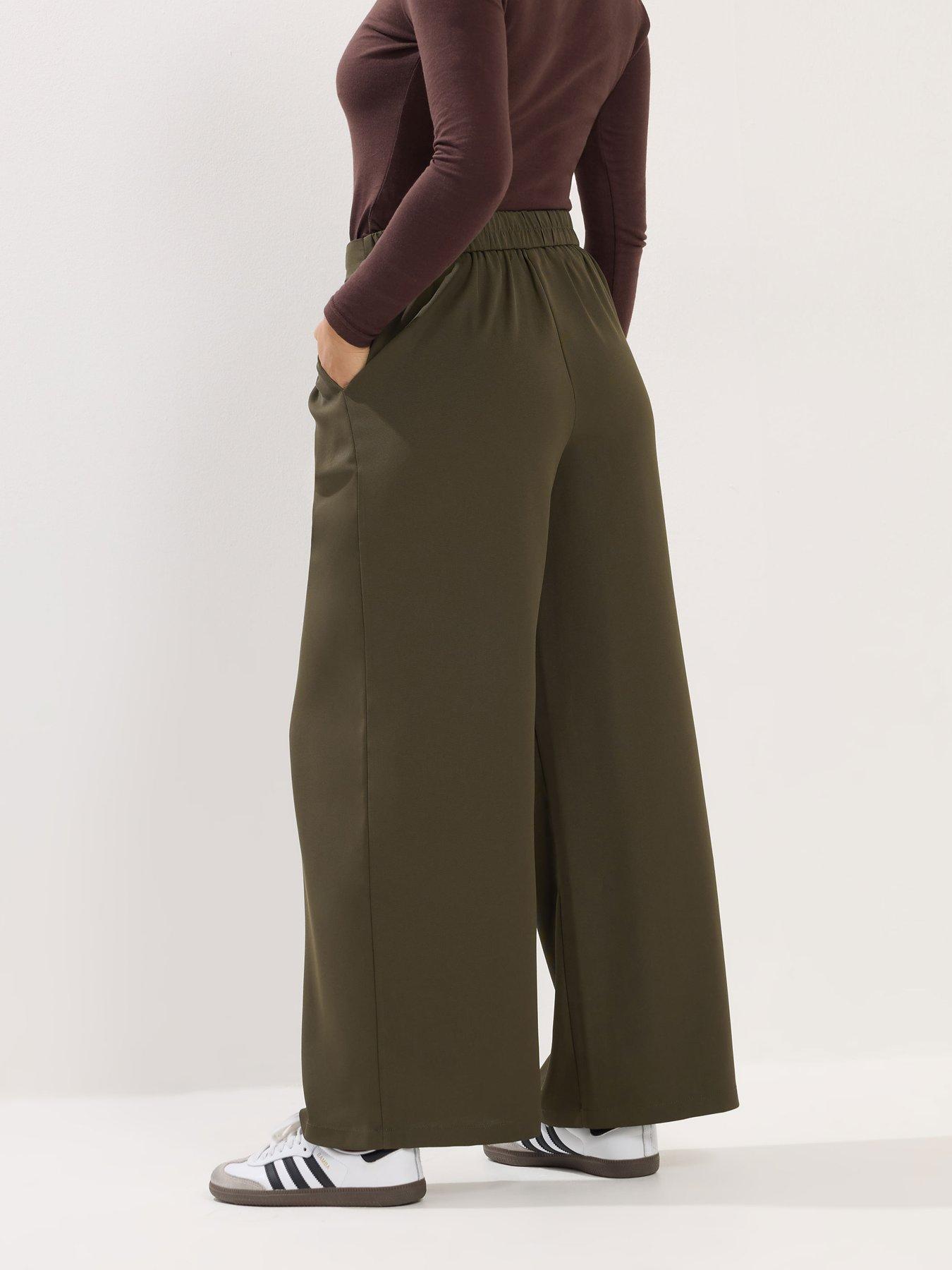 Image 2 of 5 of PixieGirl Petite Self Belt Buckle Wide Leg Trouser