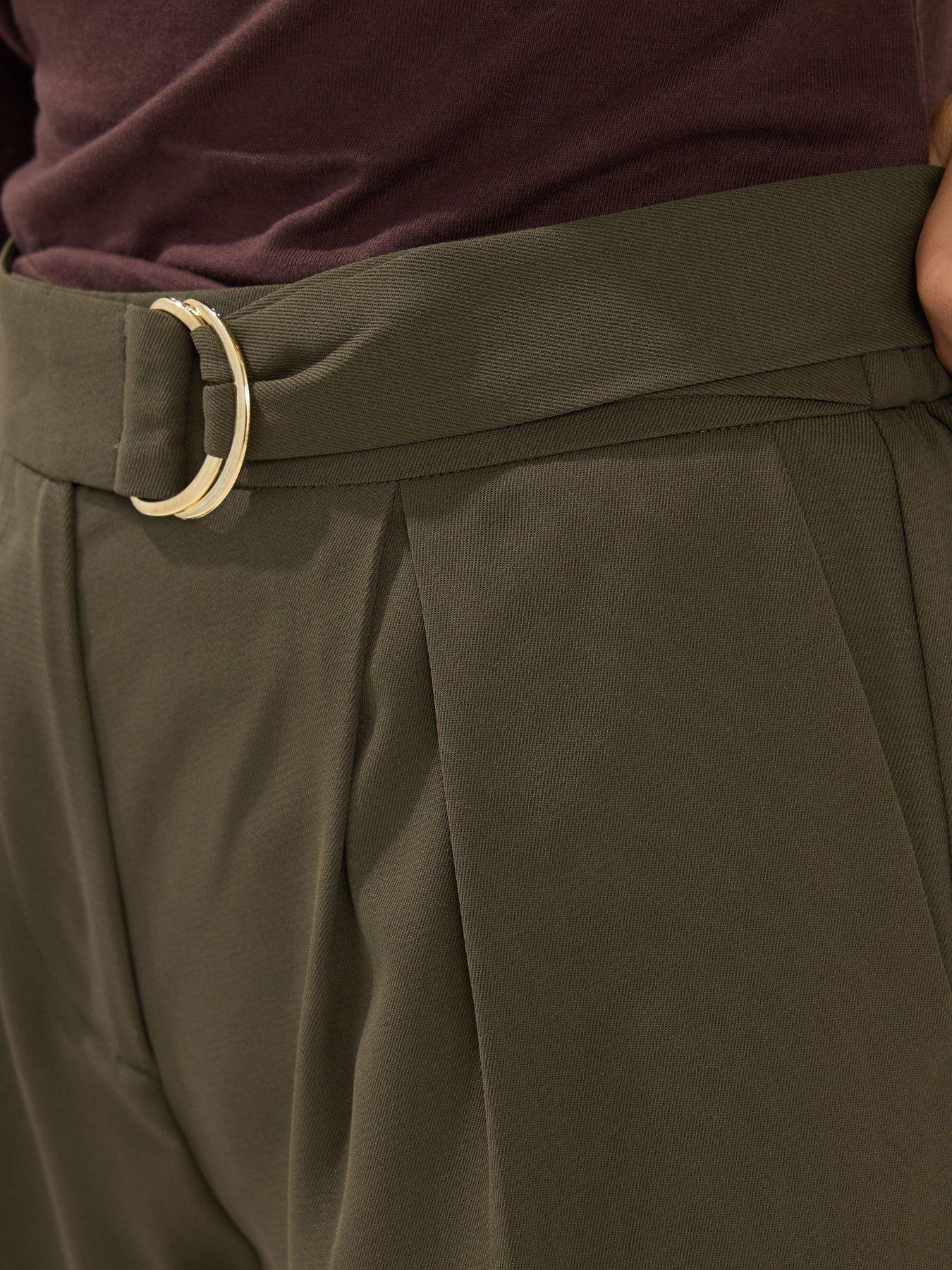 Image 4 of 5 of PixieGirl Petite Self Belt Buckle Wide Leg Trouser