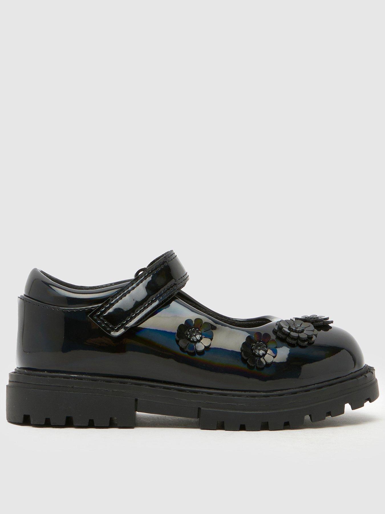 Schuh Toddler Bts Luscious Patent Flower Mary Jane Shoes - Black