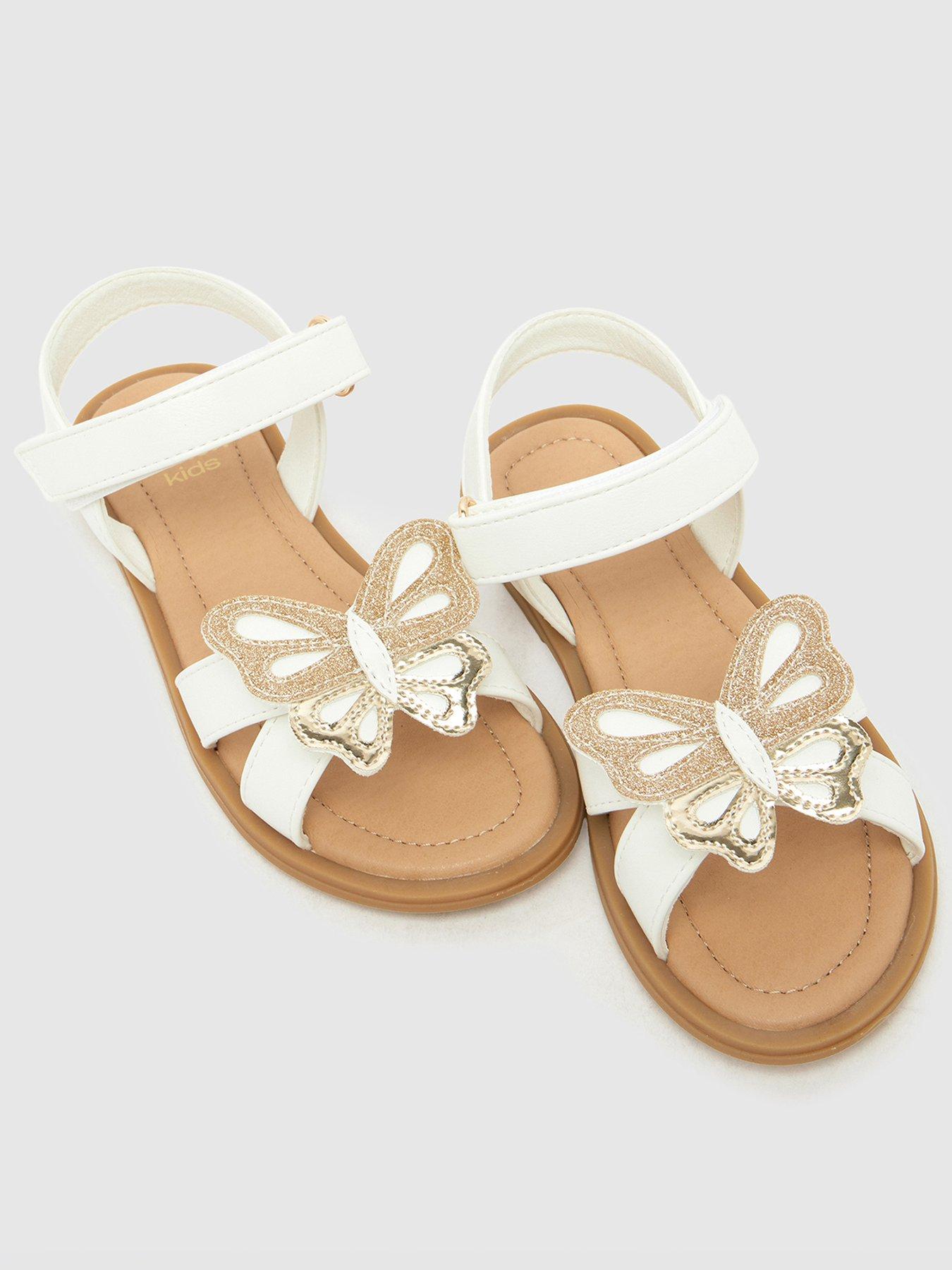 Schuh Junior Tropical Butterfly Sandal - White