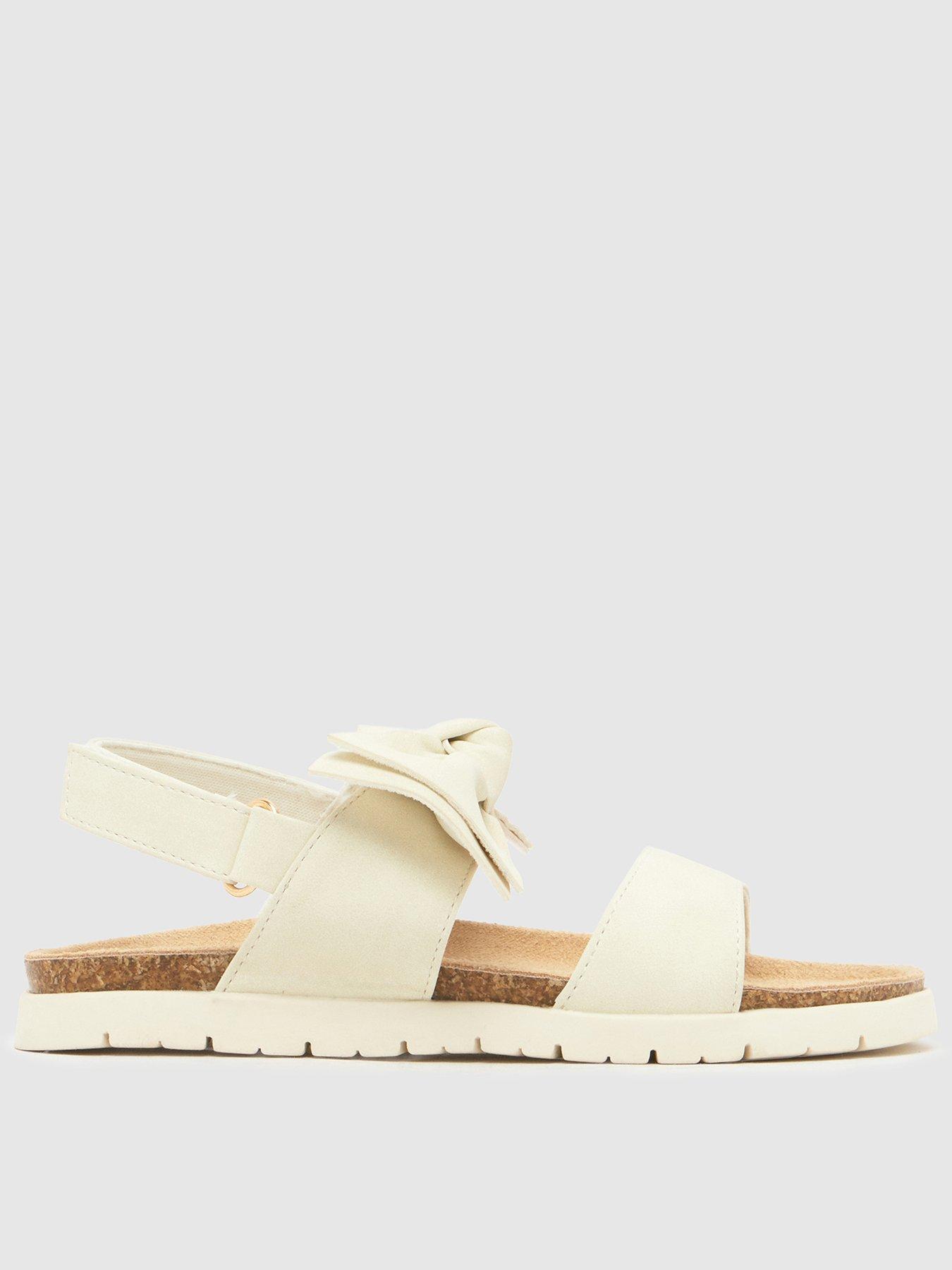 Schuh Youth Tartan Bow Footbed Sandal - White