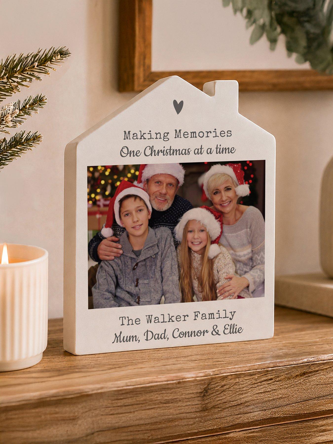 The Personalised Memento Company Personalised Photo Upload Wooden House Ornament