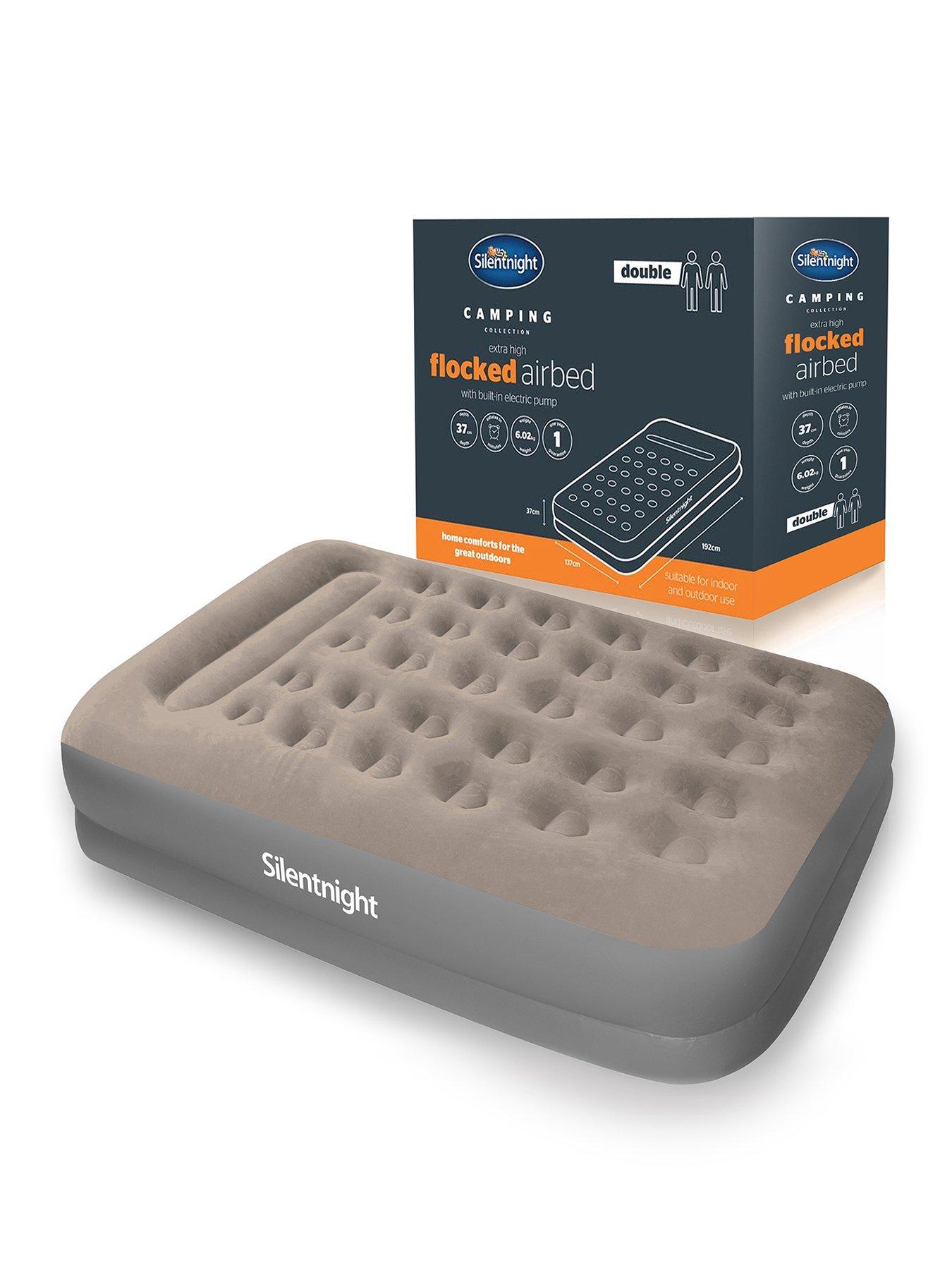 Image 1 of 7 of Silentnight Camping Collection Flock Double&nbsp;Airbed&nbsp;with Electric Pump&nbsp;- Grey