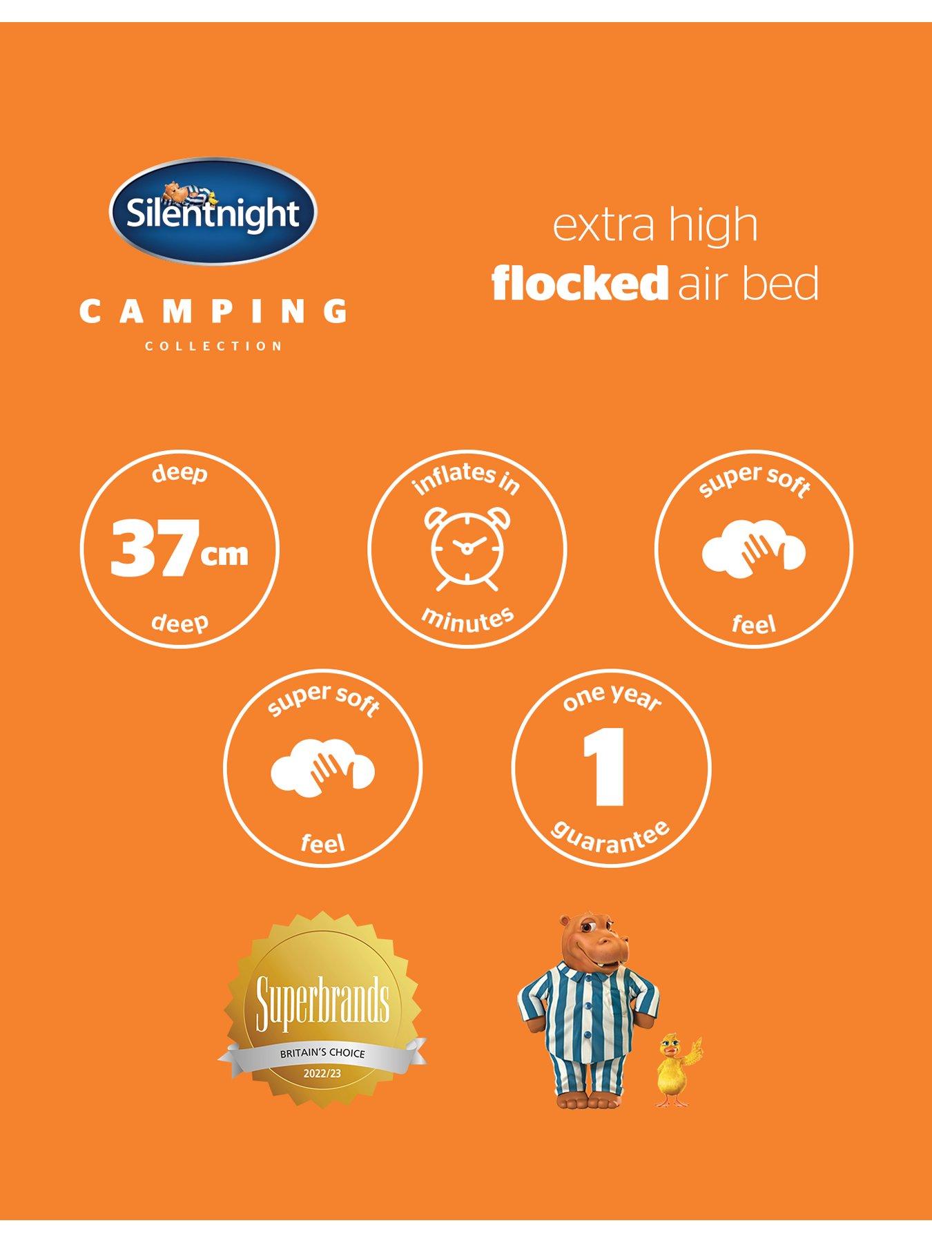 Image 7 of 7 of Silentnight Camping Collection Flock Double&nbsp;Airbed&nbsp;with Electric Pump&nbsp;- Grey