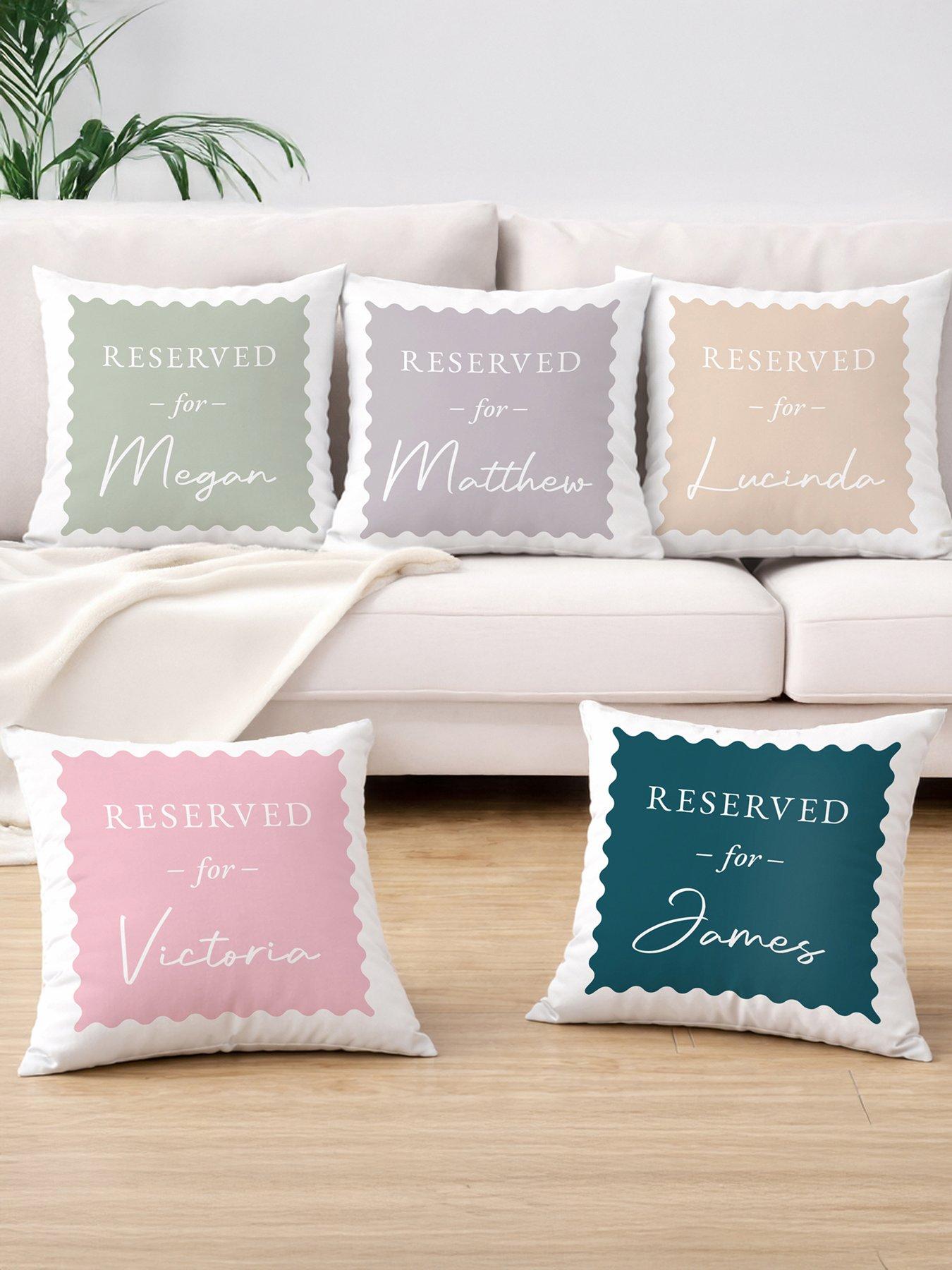 Image 2 of 2 of The Personalised Memento Company Personalised Reserved For Cushion