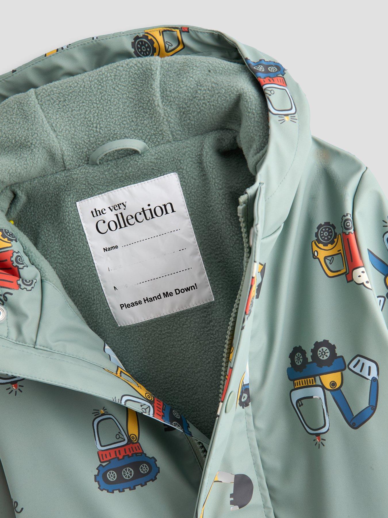 Image 5 of 6 of The Very Collection Boys Fleece Lined Printed Rainmac (9 months - 7 years) - Multi