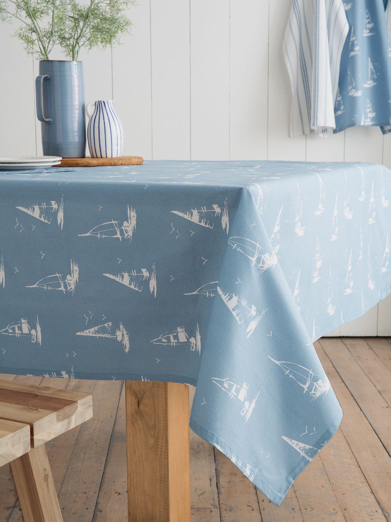 Image 3 of 3 of Catherine Lansfield Salcombe Boats Table Cloth 137x229cm