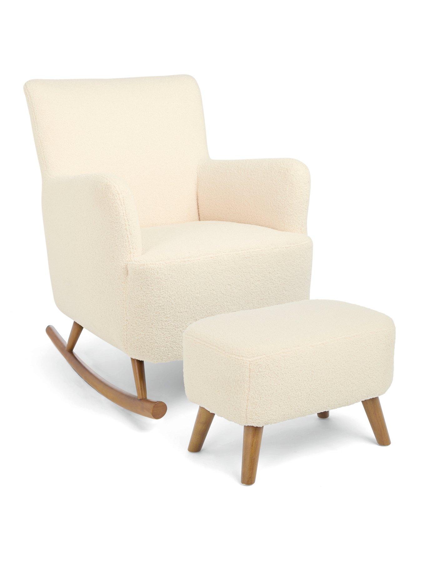 Image 2 of 6 of Mamas & Papas Elwood Nursing Chair &amp; Stool - Off White