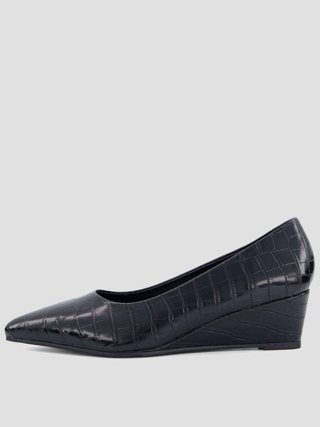 Image 1 of 7 of The Very Collection Wedge Pointed Court Shoes - Black