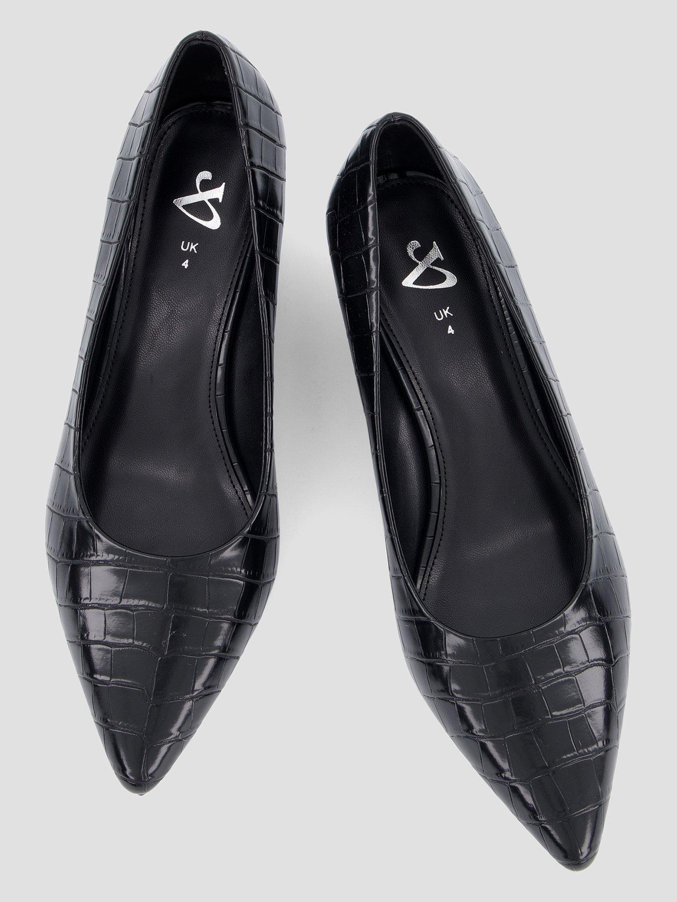 Image 3 of 7 of The Very Collection Wedge Pointed Court Shoes - Black