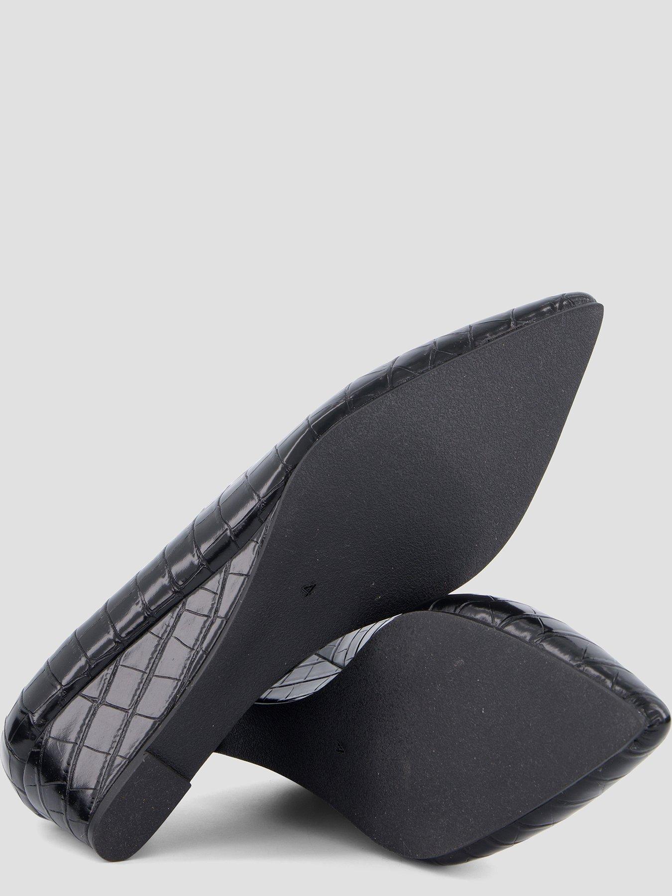 Image 4 of 7 of The Very Collection Wedge Pointed Court Shoes - Black