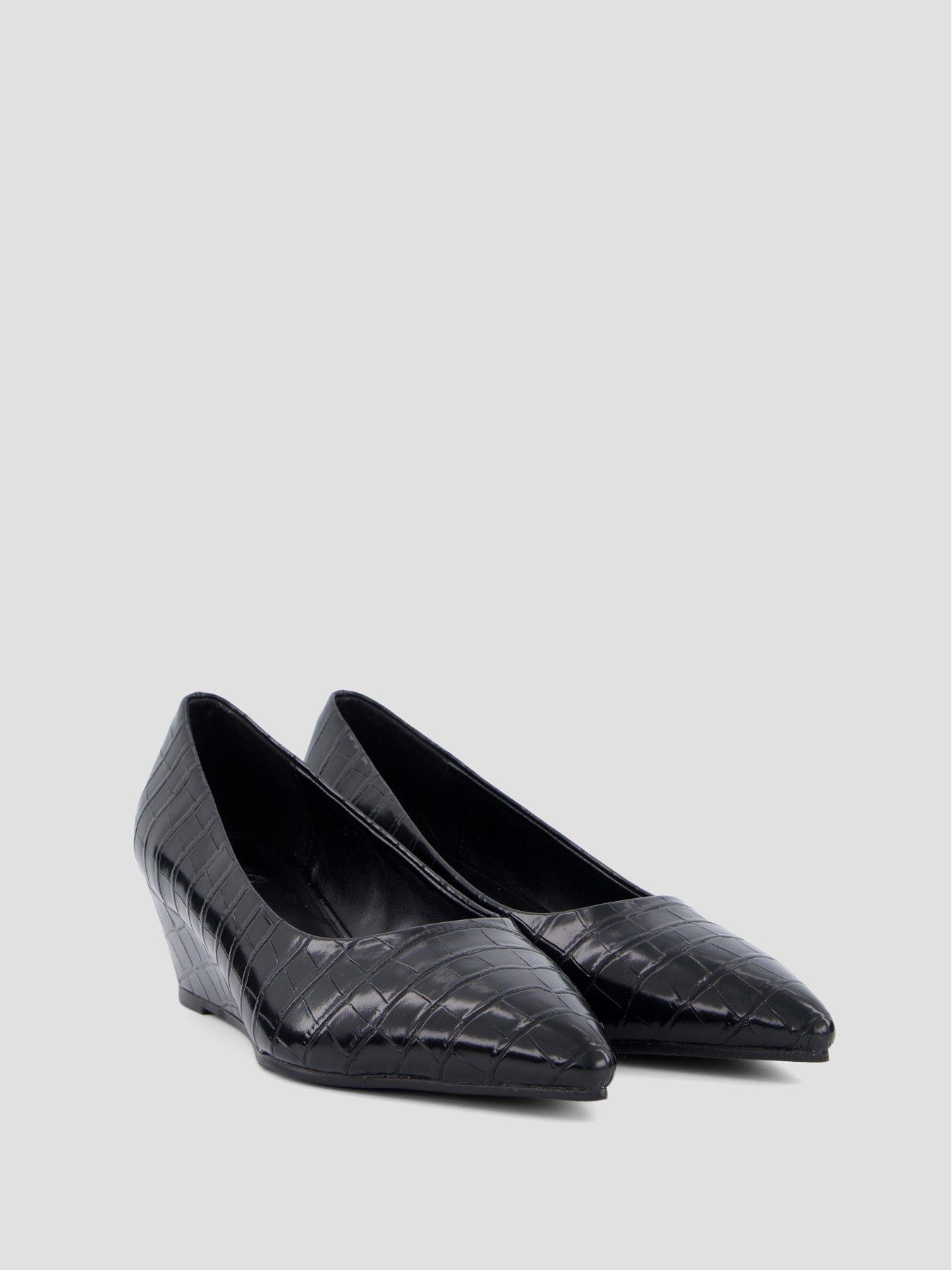 Image 6 of 7 of The Very Collection Wedge Pointed Court Shoes - Black