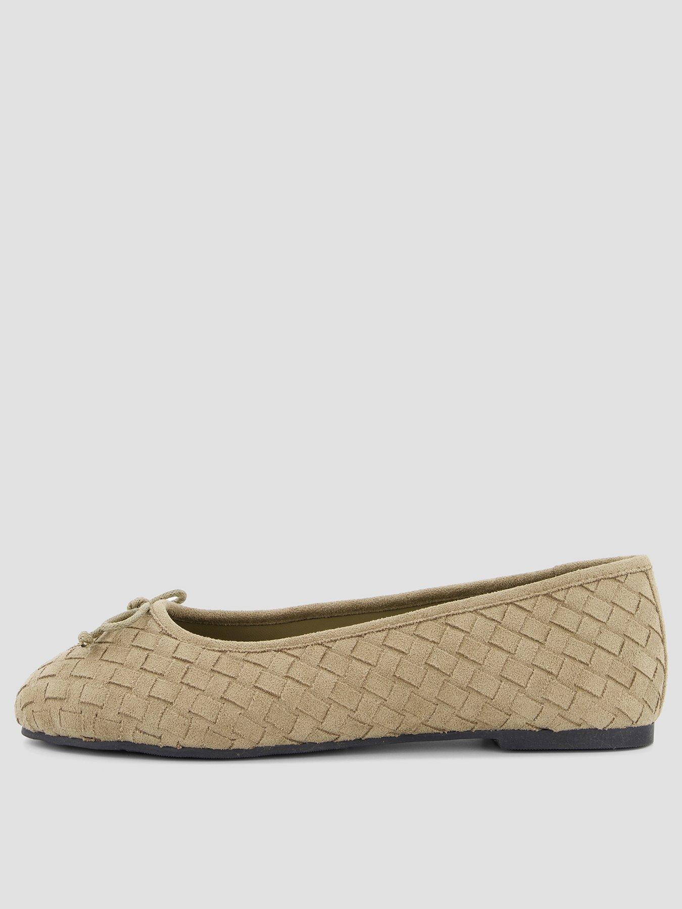 The Very Collection Extra Wide Fit Woven Ballerina Flats - Olive