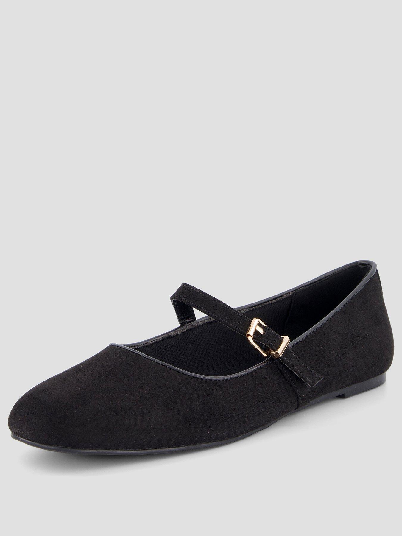Image 2 of 7 of The Very Collection Mary Jane Ballerina Flat Shoes - Black