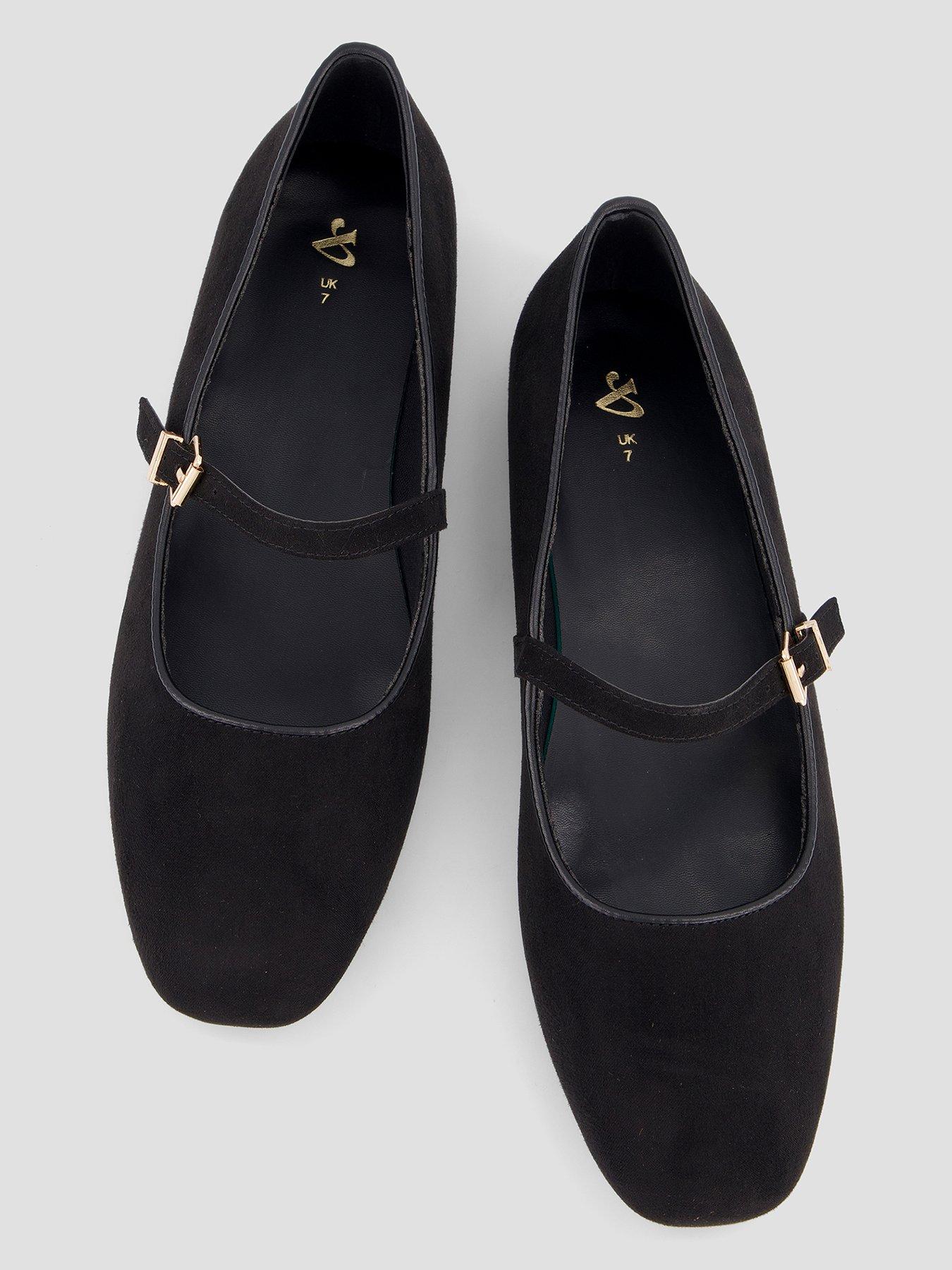 Image 3 of 7 of The Very Collection Mary Jane Ballerina Flat Shoes - Black