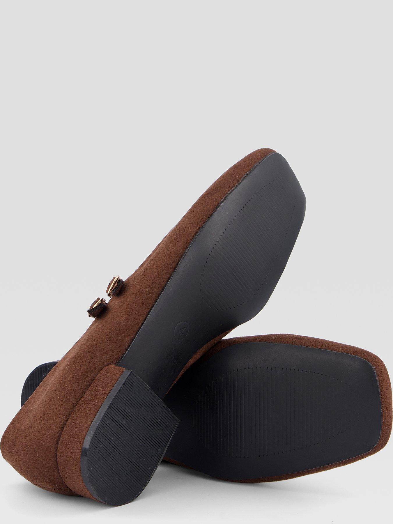 Image 4 of 7 of The Very Collection Wide Fit Low Heel Mary Jane Shoes - Brown