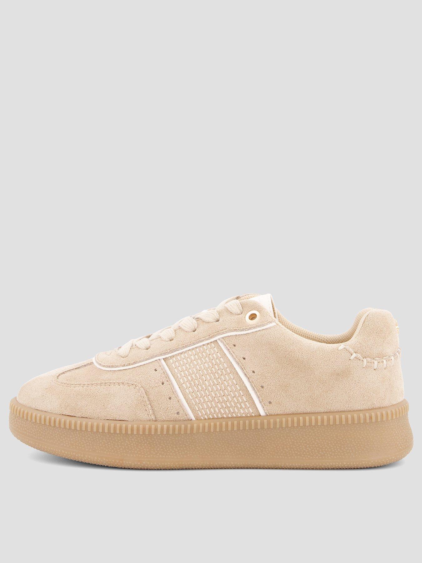 Image 1 of 7 of The Very Collection Extra Wide Fit Lace Up Trainer - Beige