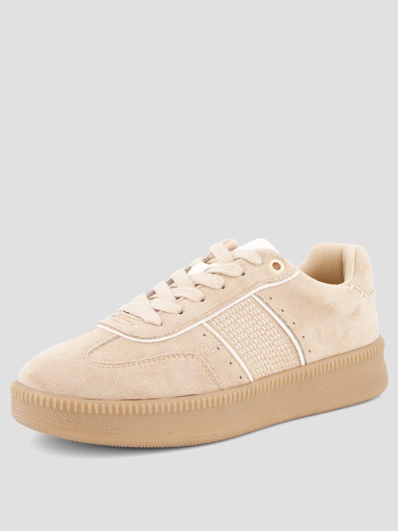 Image 2 of 7 of The Very Collection Extra Wide Fit Lace Up Trainer - Beige