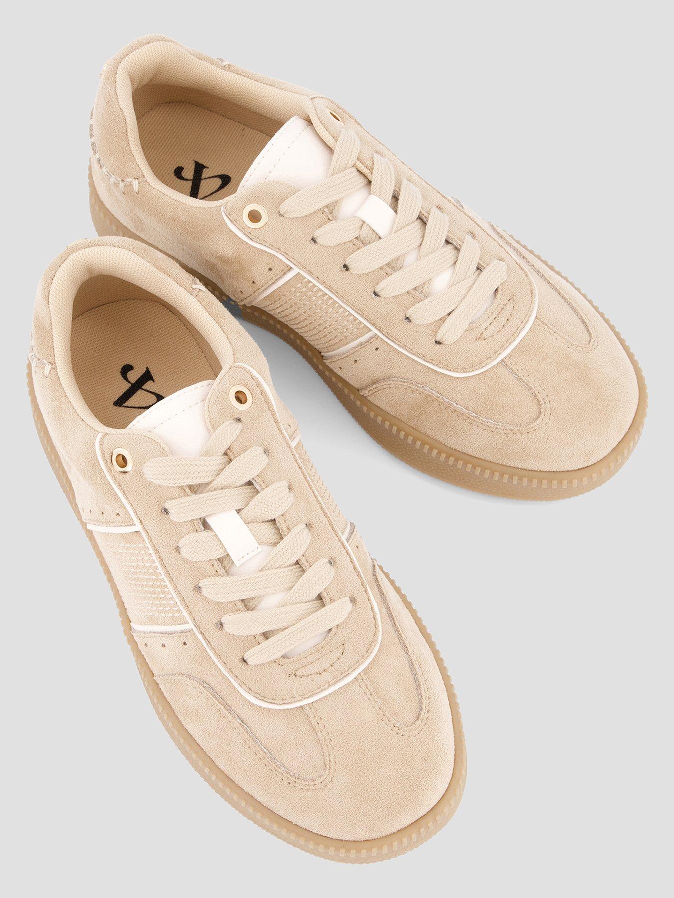 Image 3 of 7 of The Very Collection Extra Wide Fit Lace Up Trainer - Beige