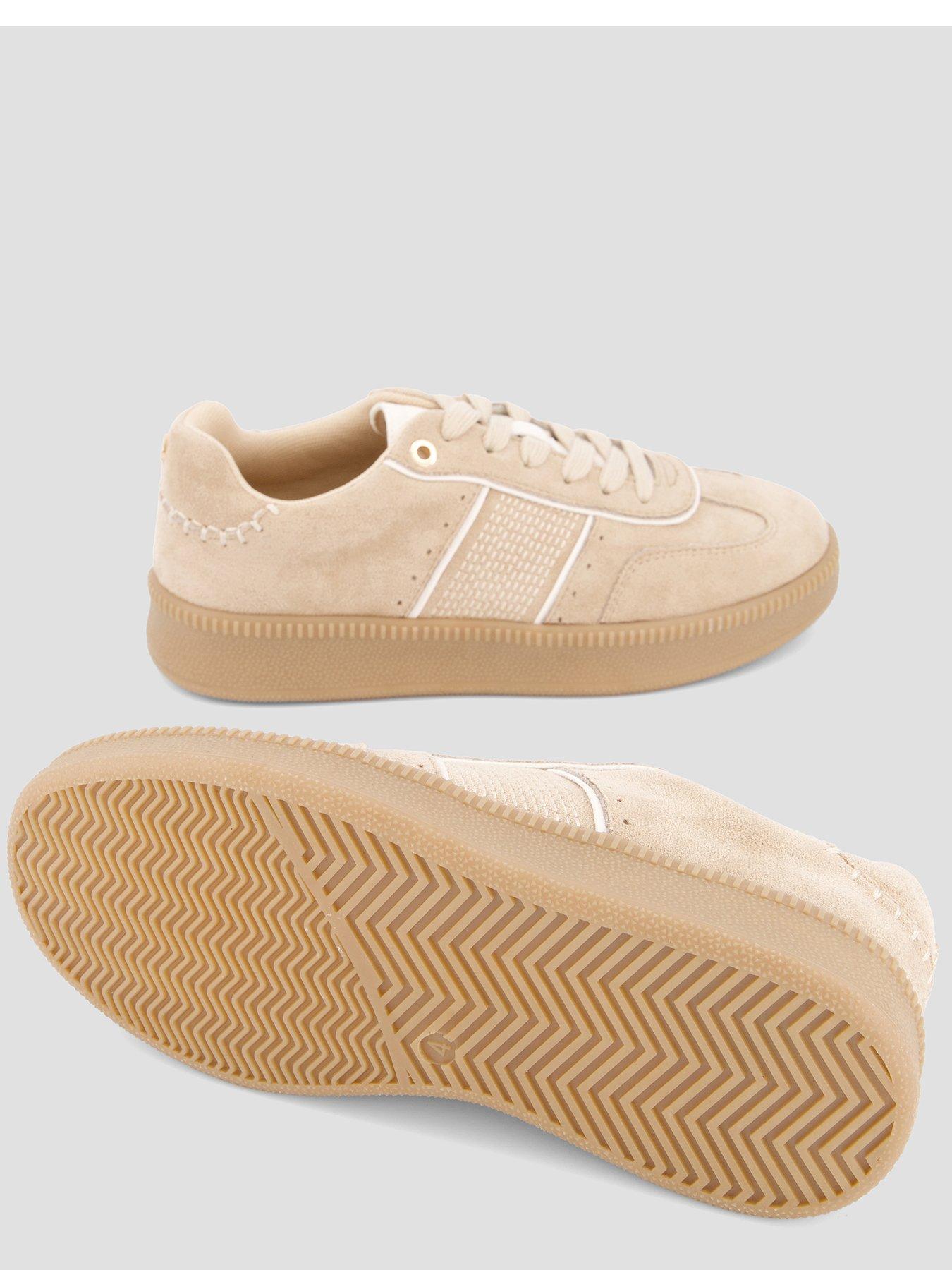 Image 4 of 7 of The Very Collection Extra Wide Fit Lace Up Trainer - Beige