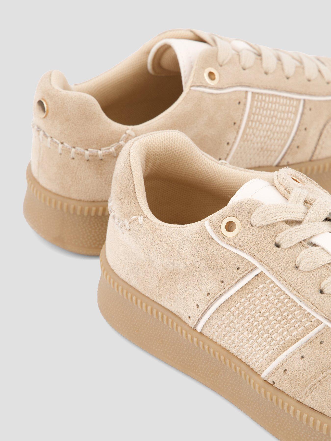 Image 5 of 7 of The Very Collection Extra Wide Fit Lace Up Trainer - Beige
