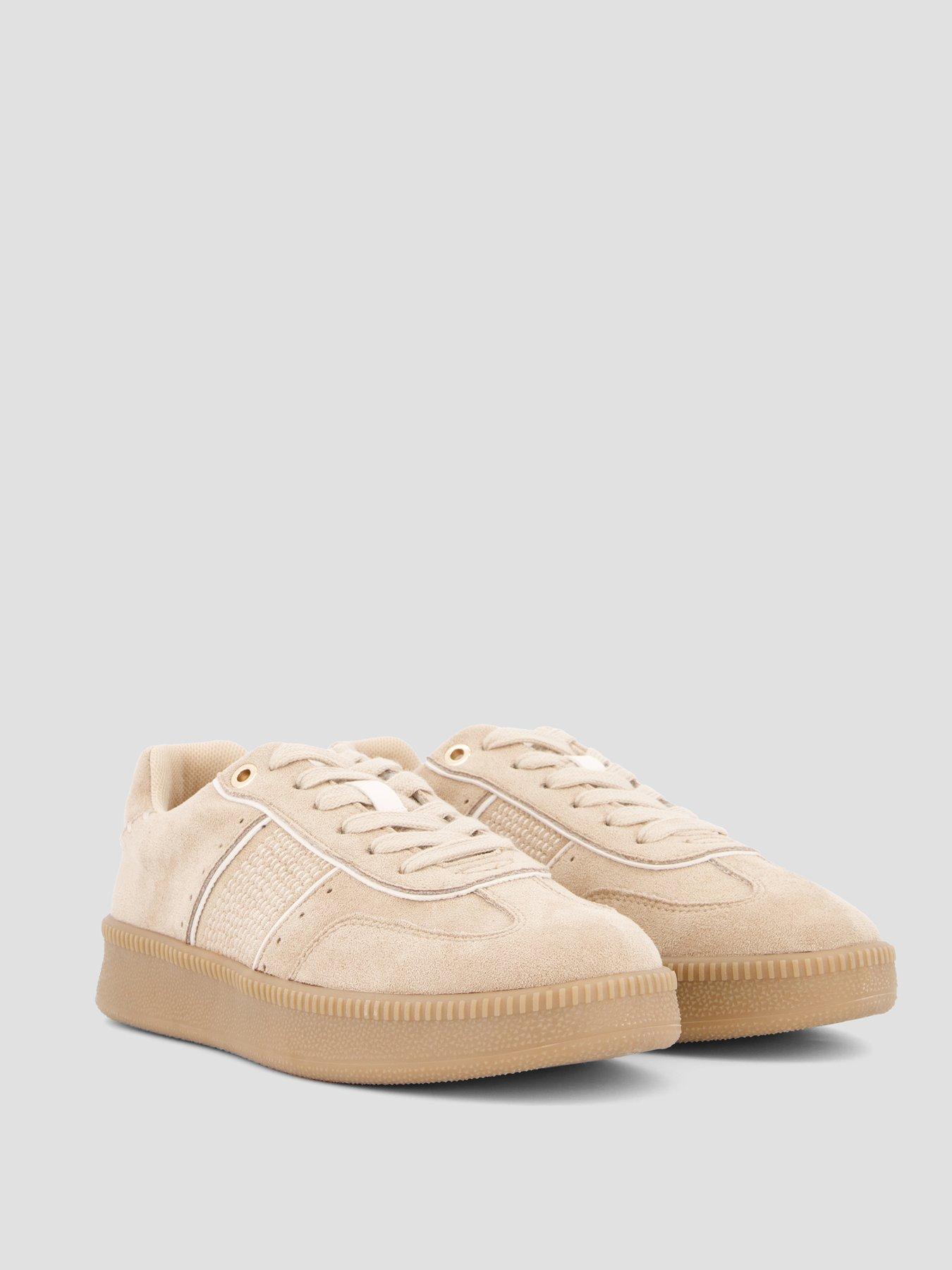 Image 6 of 7 of The Very Collection Extra Wide Fit Lace Up Trainer - Beige