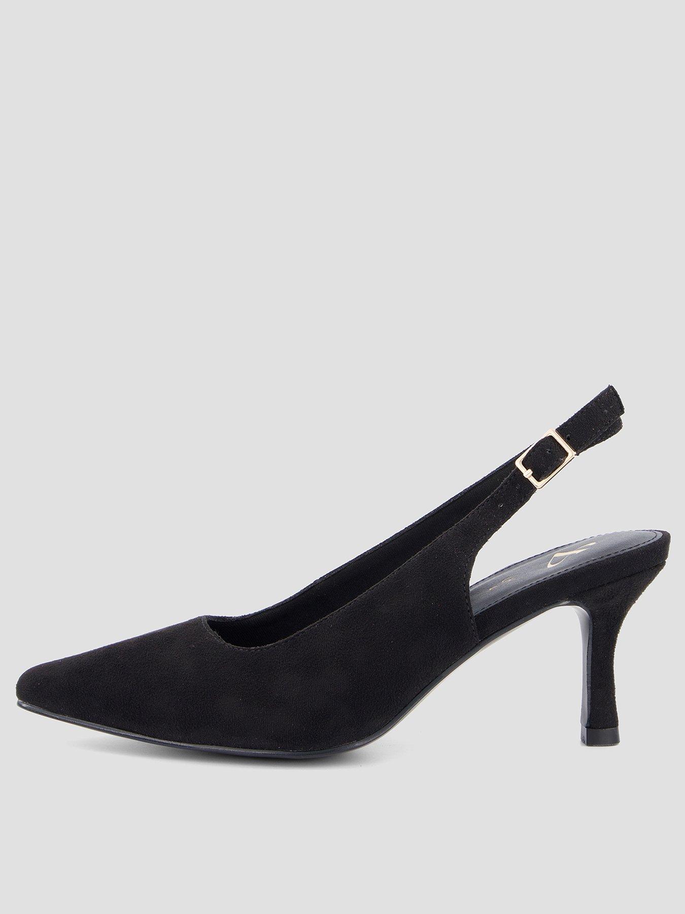 The Very Collection Extra Wide Fit Court Heel Shoes - Black