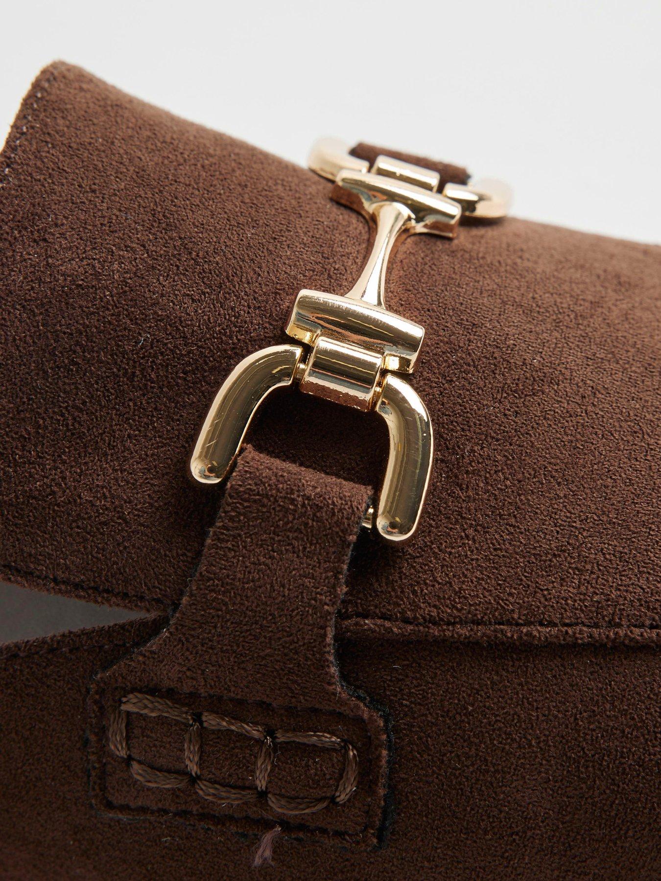 Image 6 of 6 of River Island Suedette Backless Loafers - Brown