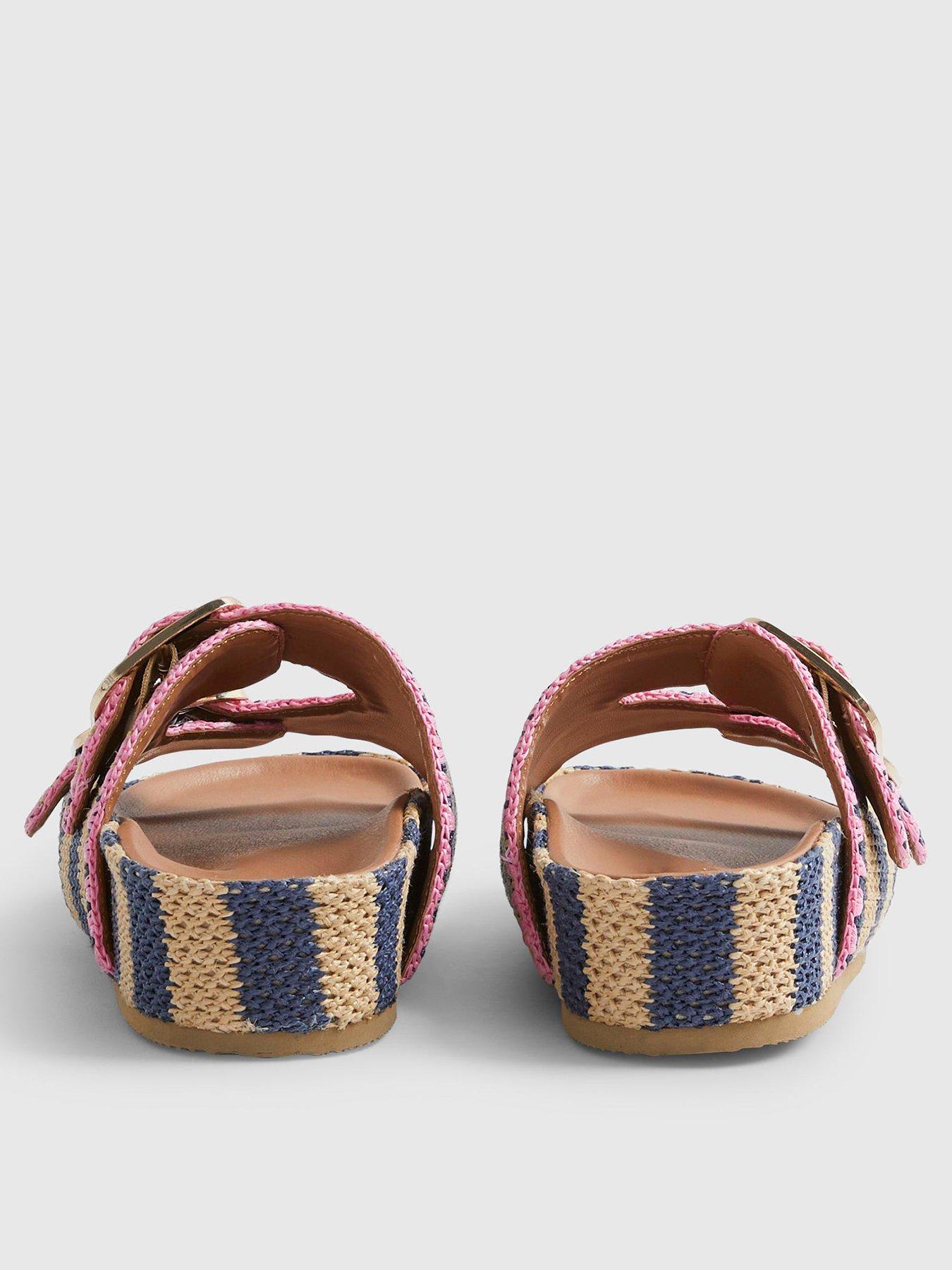 river-island-stripe-raffia-footbed-sandal-blueoutfit