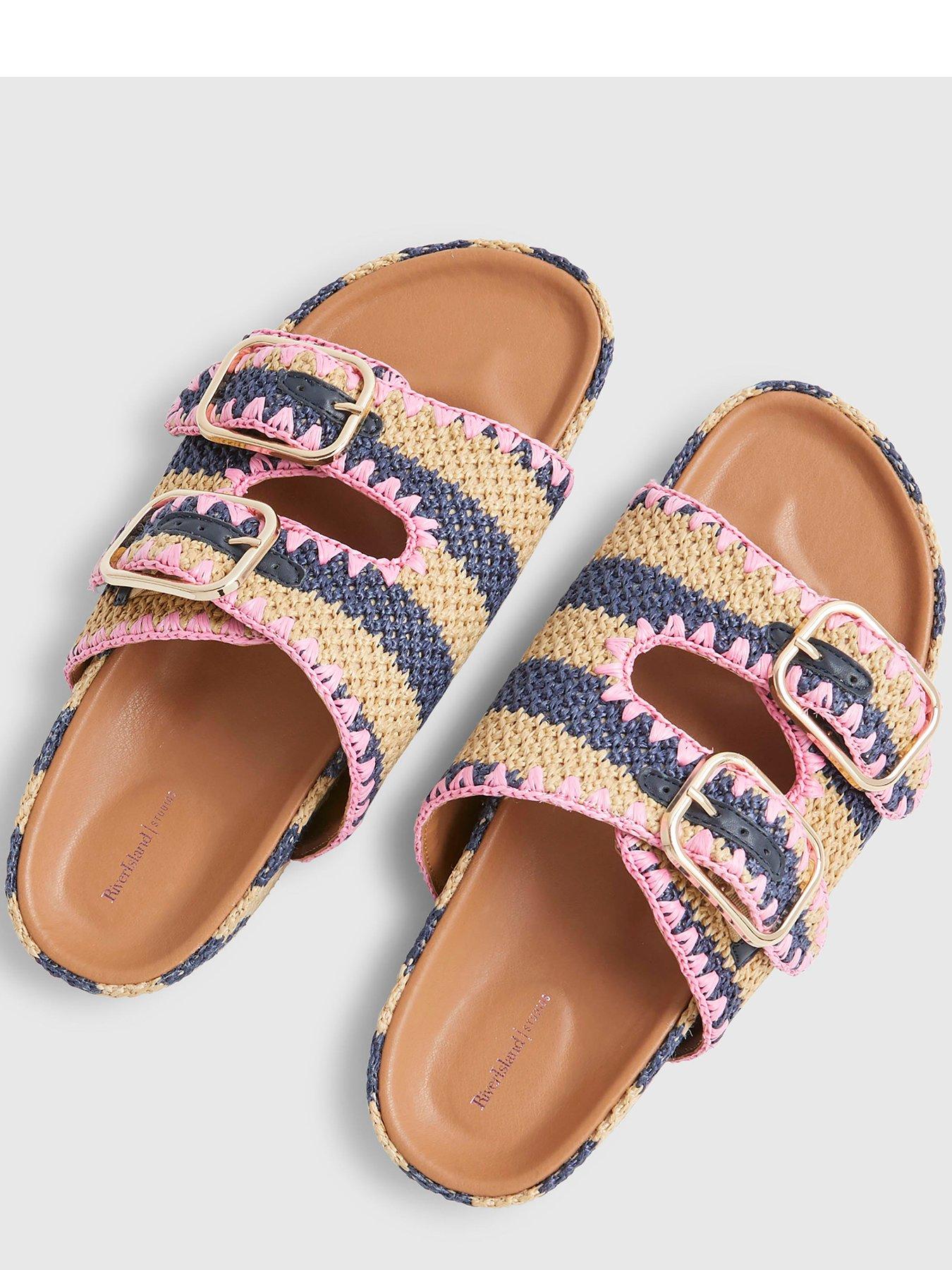 river-island-stripe-raffia-footbed-sandal-bluedetail