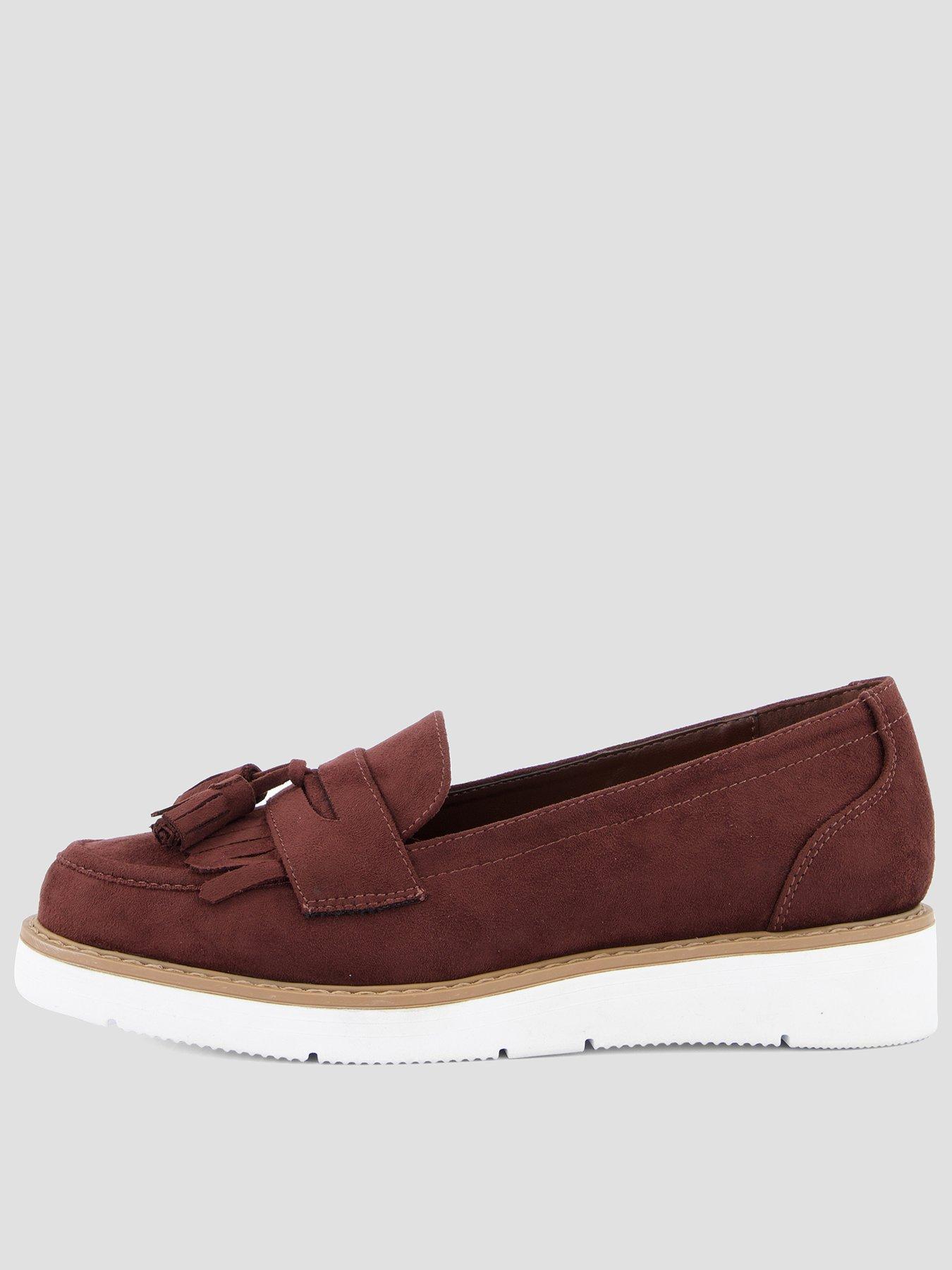 The Very Collection Flatform Tassle Loafer - Chocolate