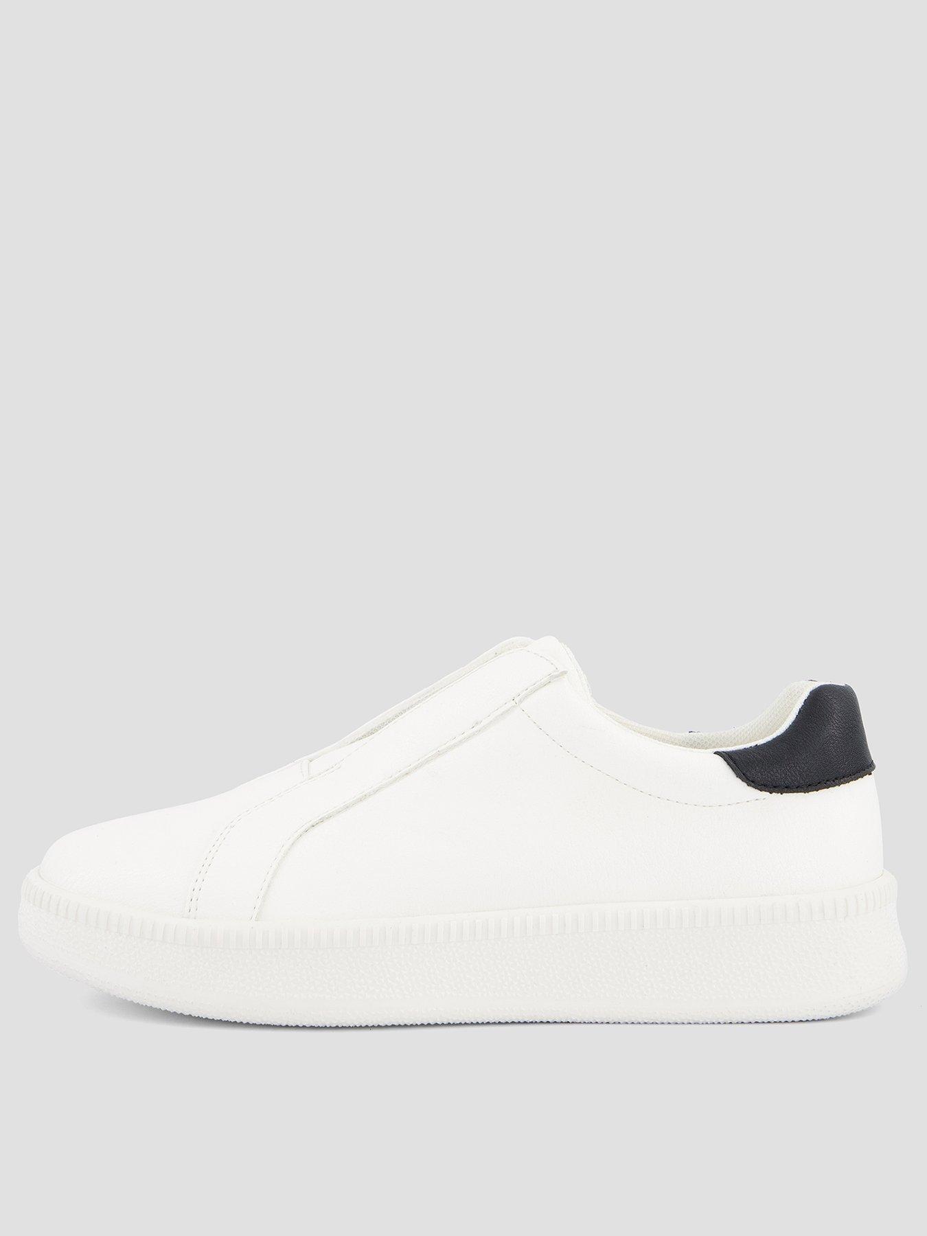 Image 1 of 7 of The Very Collection Extra Wide Fit Laceless Trainer - White