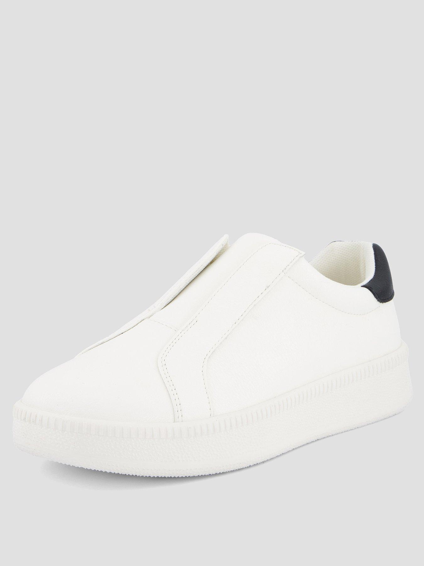 Image 2 of 7 of The Very Collection Extra Wide Fit Laceless Trainer - White
